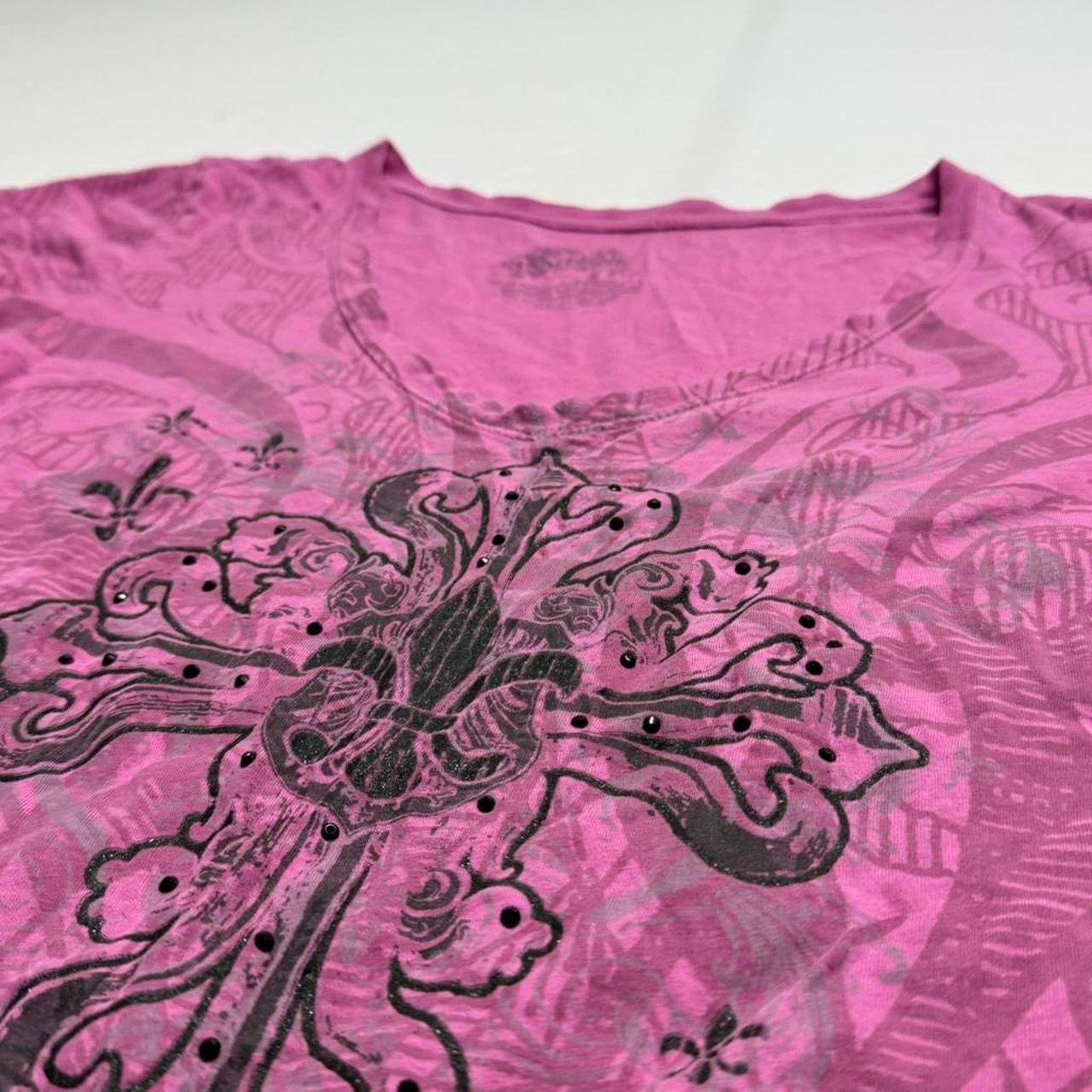 Affliction Stranded Y2K Gothic Grunge Early 2000s Pink Styled 100% M Size M / US 6-8 / IT 42-44 - 3 Thumbnail