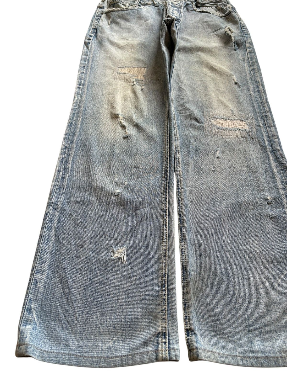 Japanese Brand Vintage Japanese Brand Mud Wash Sashiko Style Rip Baggy Jean Size US 32 / EU 48 - 6 Thumbnail