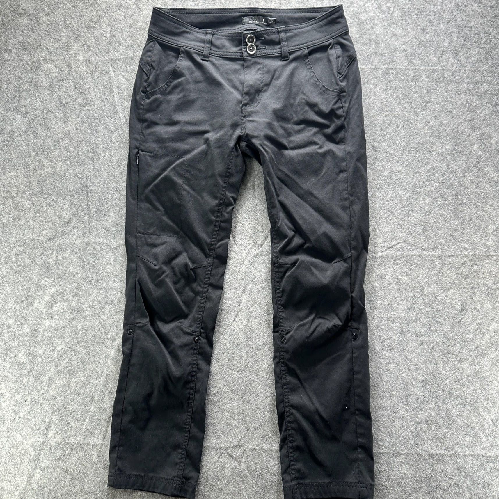 Prana PrAna Pants Womens 4 Short Black Nylon Stretch Hiking Outdoor Travel Utility Size 27" / US 4 / IT 40 - 2 Thumbnail