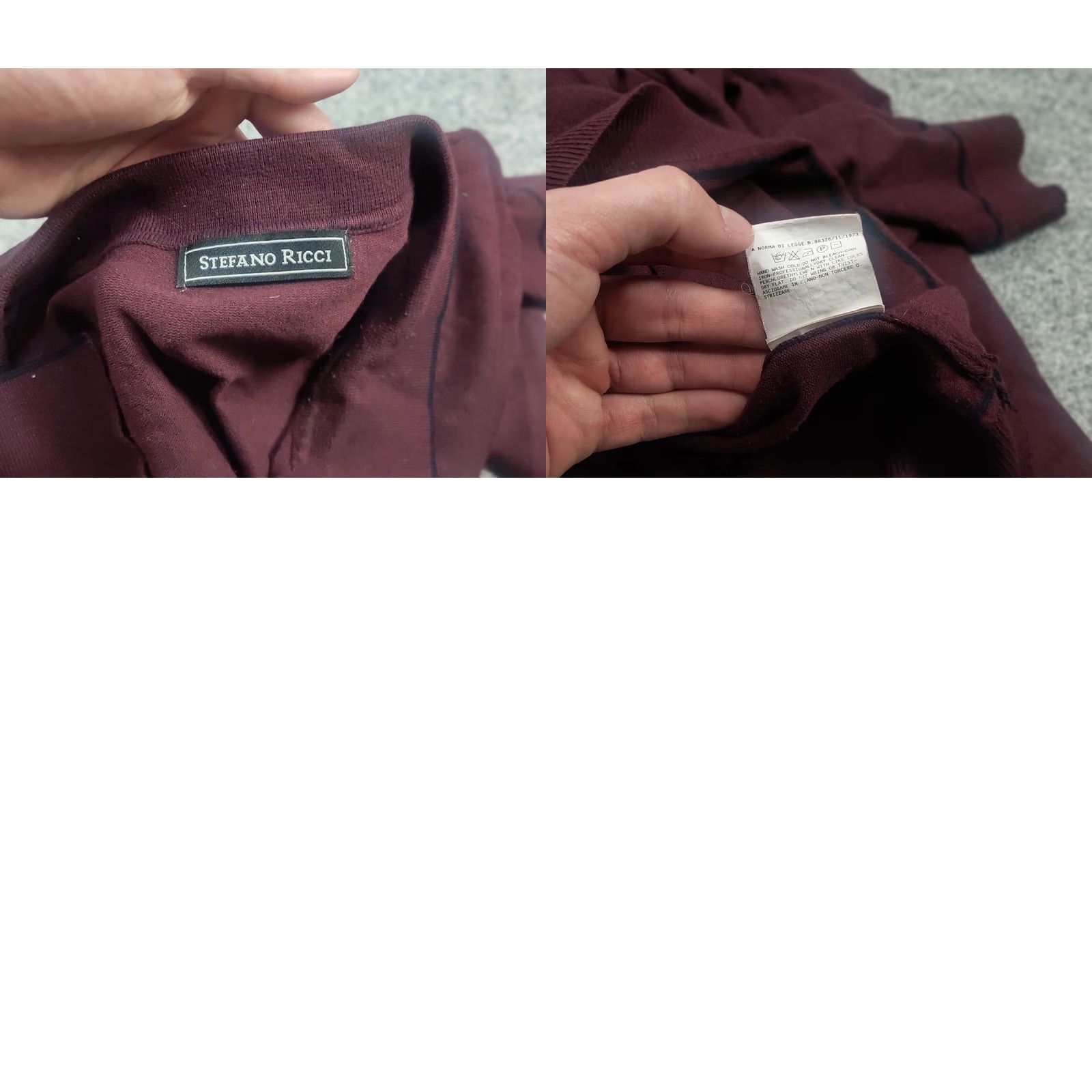 Stefano Ricci StEFANO RICCI Design Polo Shirt Mens XL Burgundy Cotton Blend Logo Long Sleeve Pullover Shirt Size US XL / EU 56 / 4 - 10 Thumbnail