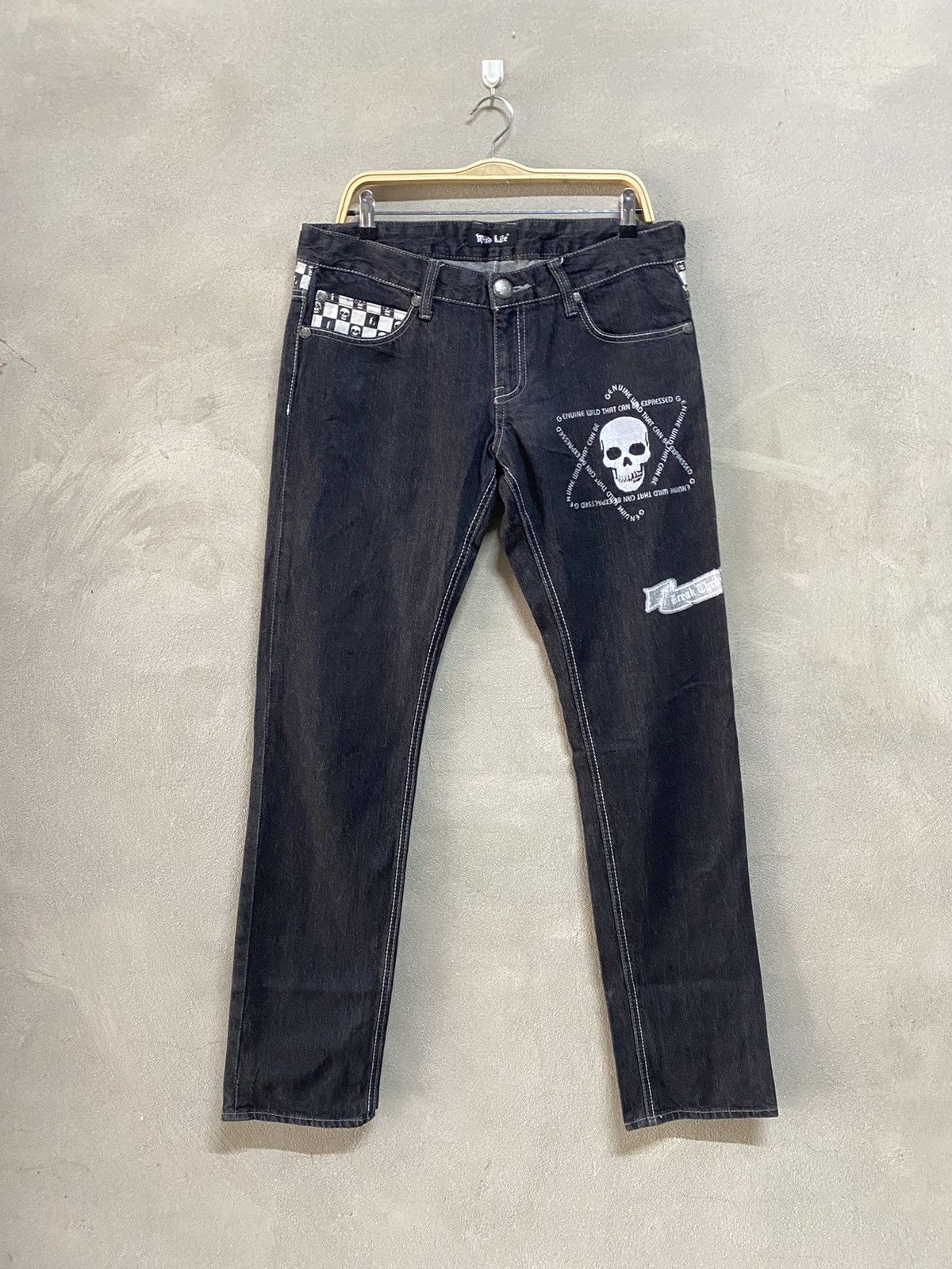 Le Grande Bleu (L.G.B.) Japanese Brand Skull Bones Mastermind Jeans Size US 34 / EU 50 - 1 Thumbnail