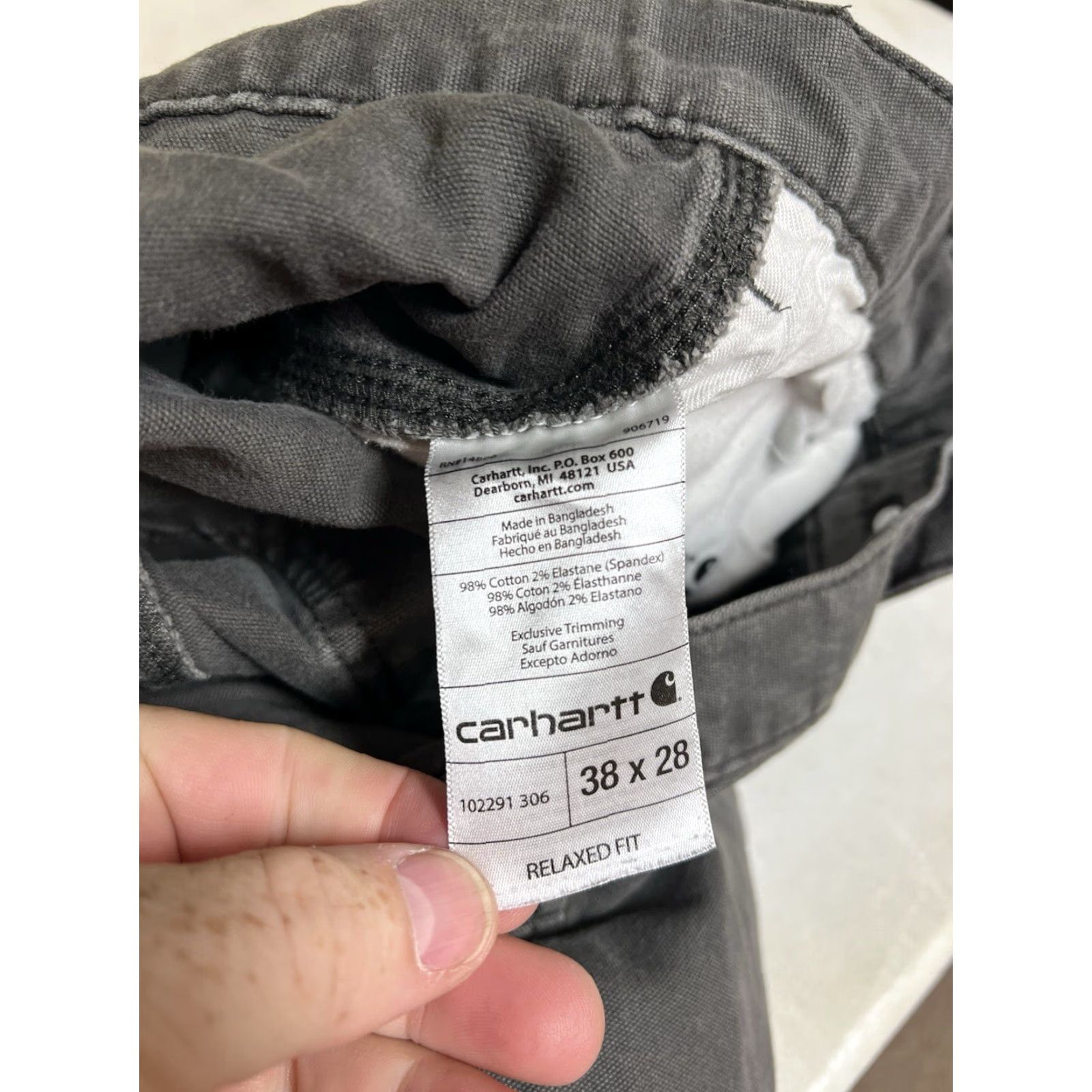 Carhartt Carhartt Men's Relaxed Fit Rugged Flex Canvas Work Pants 37x28 Gray BN2291-M Jeans/Work Pants/Canvas USA 37 Inseam 28 Men Size US 37 - 5 Thumbnail