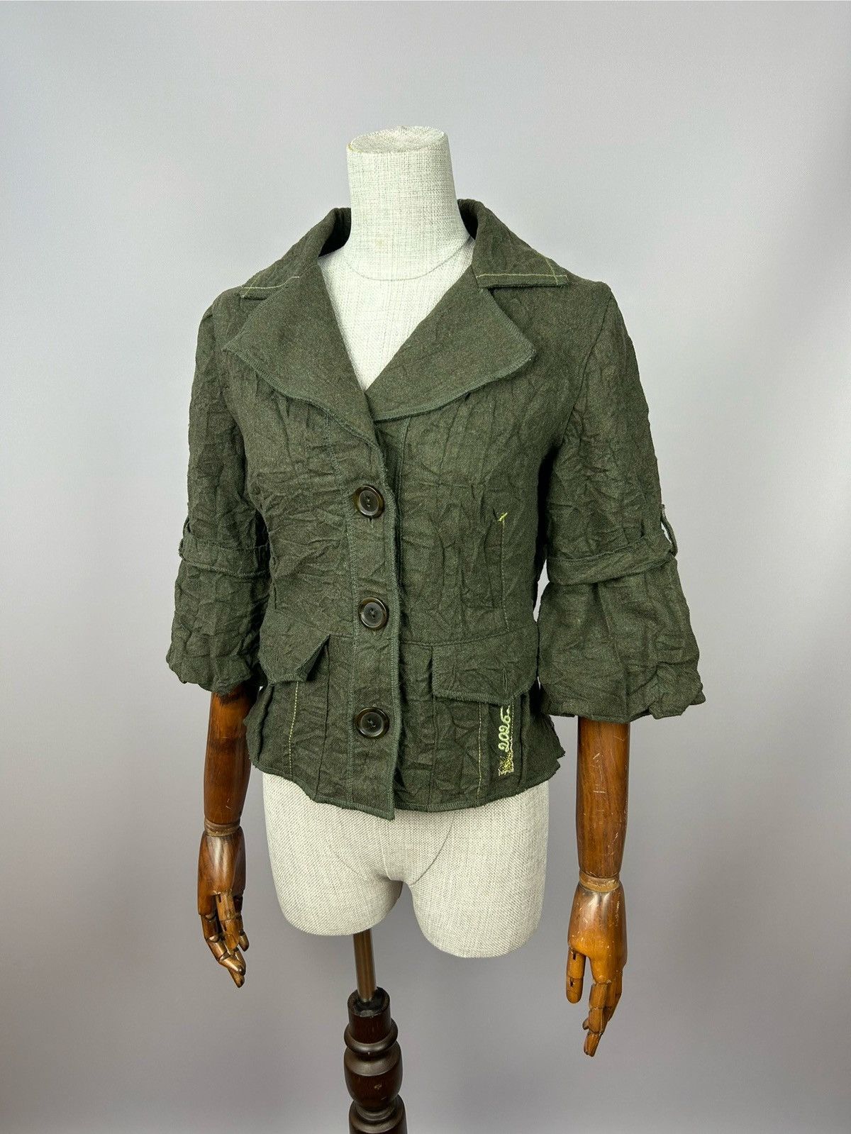 Designer 2026 Deux Mille Vingt Six Wool Blend Short Blazer Jacket Size S / US 4 / IT 40 - 1 Thumbnail