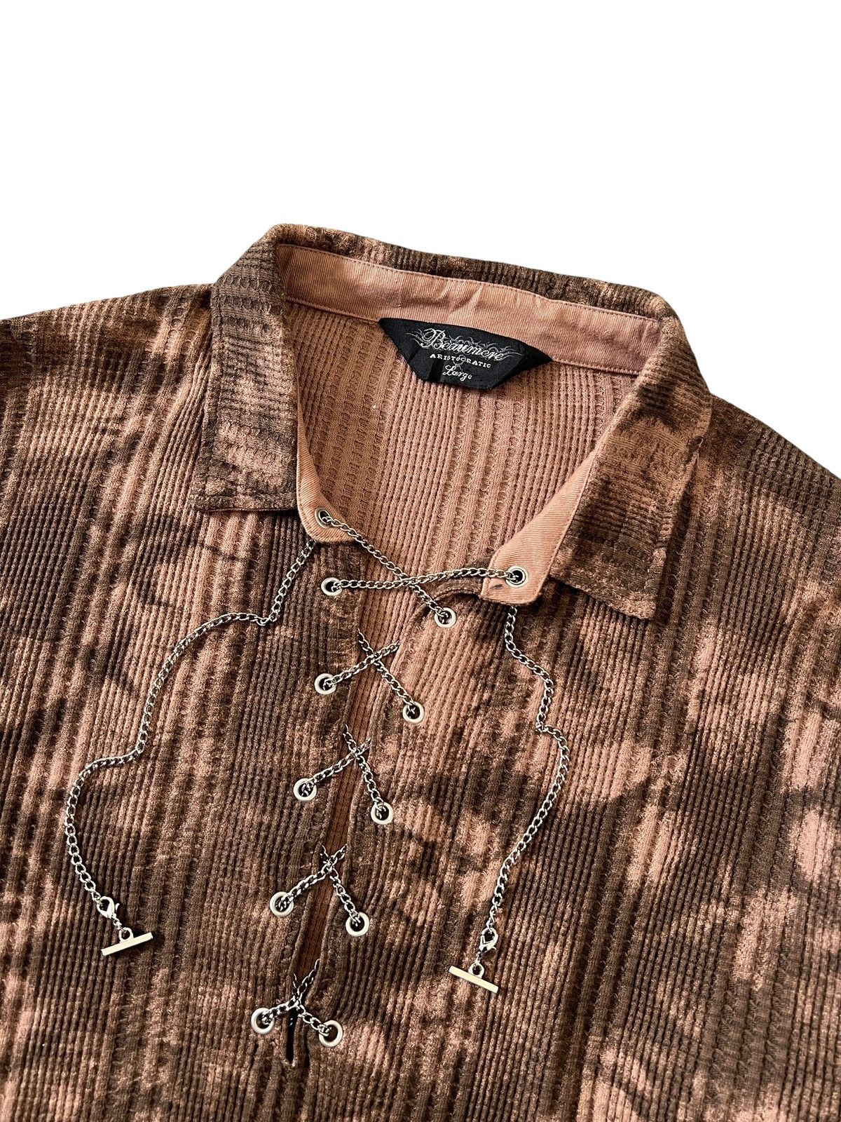 Japanese Brand Beaumere Aristocratic Bleached Metal Lace Longsleeve Shirt Size US M / EU 48-50 / 2 - 3 Thumbnail