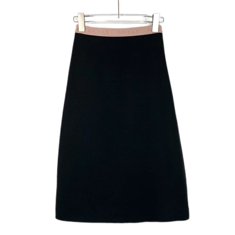 Gucci Black Logo Embroidered Casual Midi Skirt Size US 26 / EU 42 - 1 Thumbnail