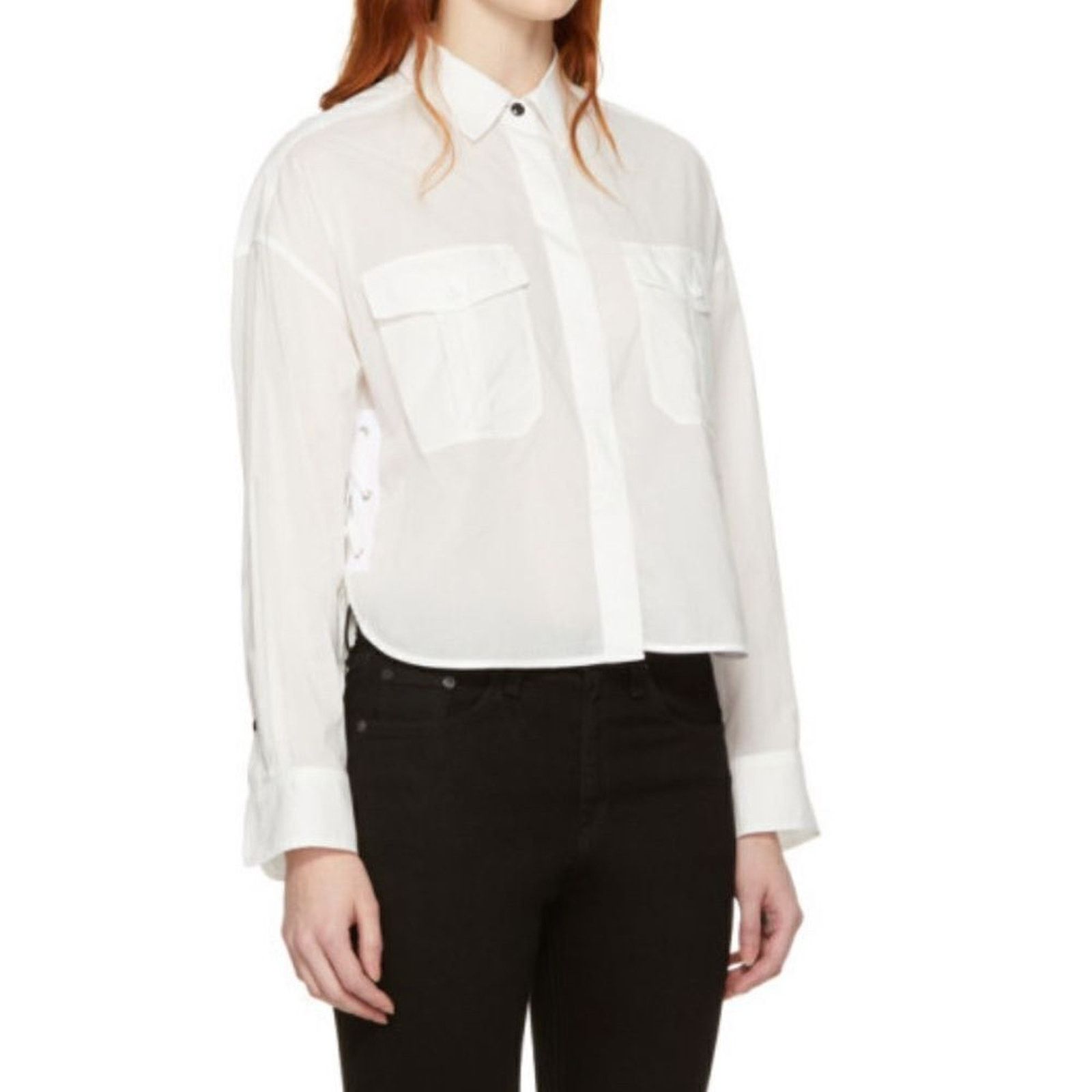 Rag & Bone Rag and Bone White Cropped Mason Shirt size XS Size XS / US 0-2 / IT 36-38 - 1 Thumbnail