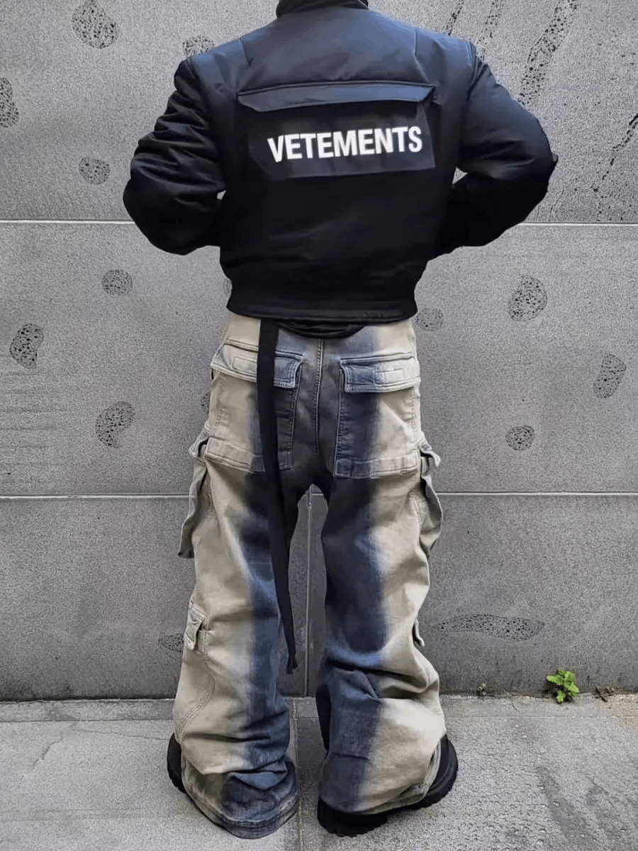 Japanese Brand × Jean Heavy vintage gradient washed wide-leg loose jeans Size US 34 / EU 50 - 2 Thumbnail