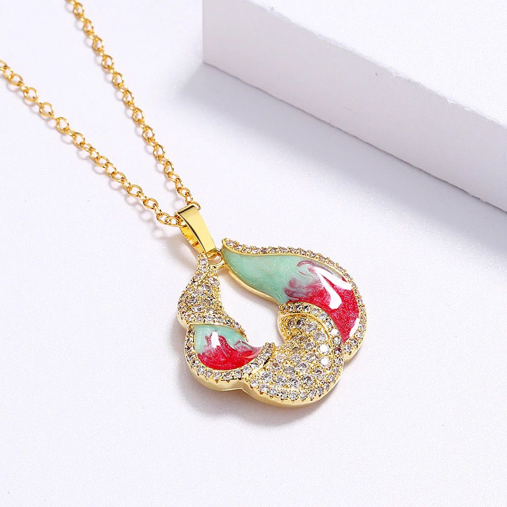 Jewelry Unique Shiny Handmade Enamel Necklace Size ONE SIZE - 5 Thumbnail