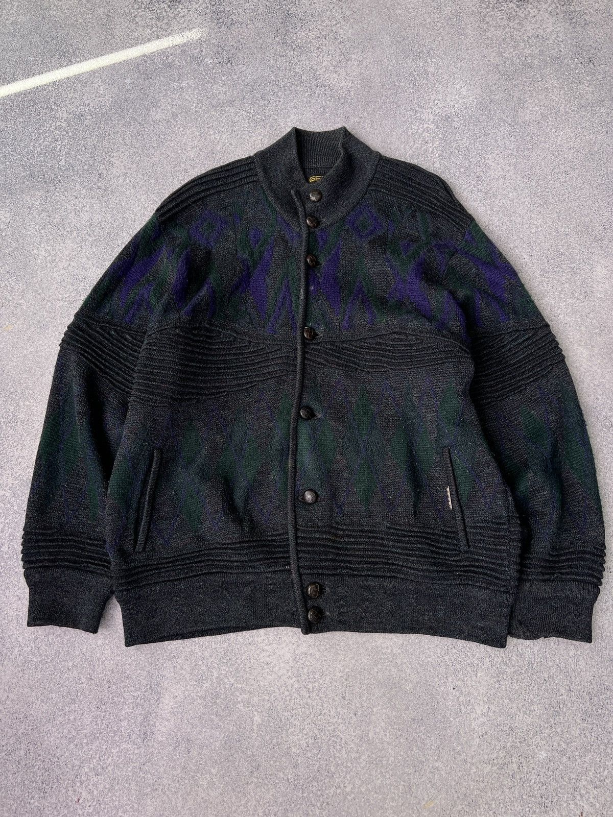 Designer × Vintage Vintage Geiger Austrian 100% Boiled Wool Cardigan Jacket Size US L / EU 52-54 / 3 - 2 Thumbnail