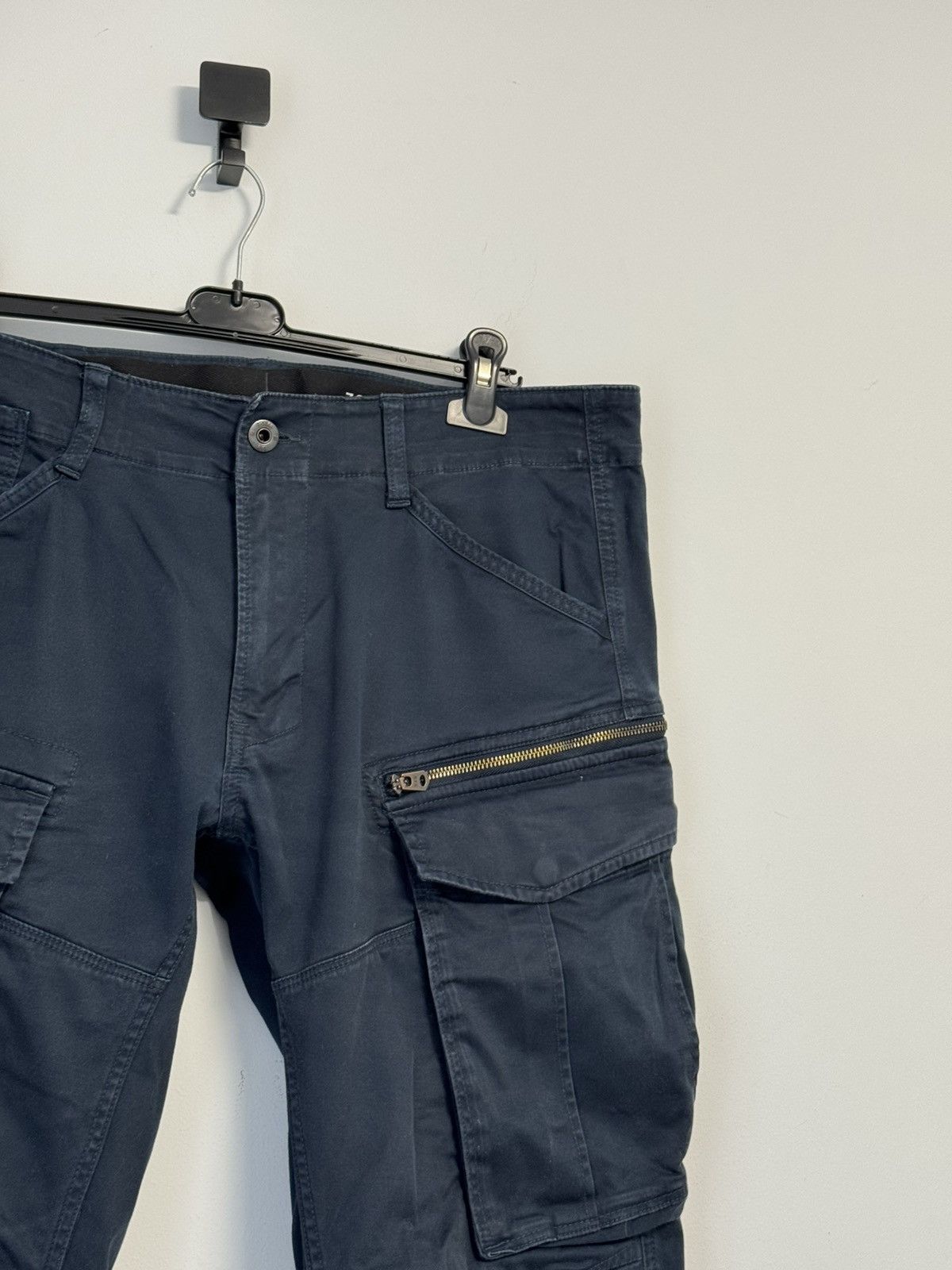 G-Star G-Star Raw Rovic Zip 3D Straight Tapered Blue Cargo Pants Size US 36 / EU 52 - 4 Thumbnail