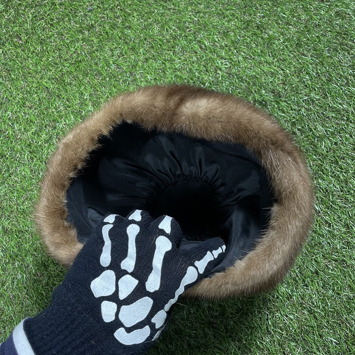 Vintage Y2K Fuzzy Mohair Beanie Skeleton Hand Alt Rave Slim Logo OS Size ONE SIZE - 3 Thumbnail