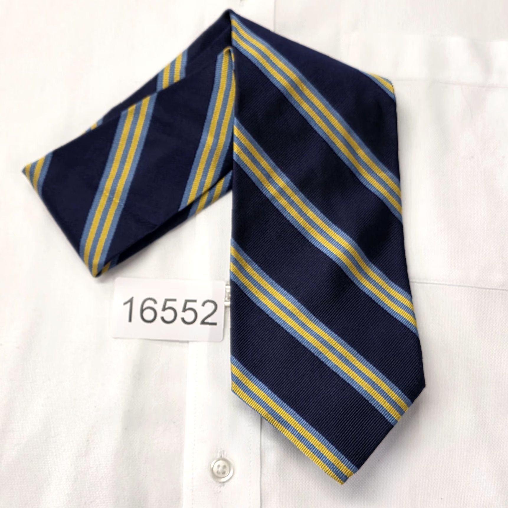 Brooks Brothers Brooks Brothers Makers Repp Tie Navy Blue Gold Striped Necktie Made in USA Men's Tie Size ONE SIZE - 5 Thumbnail