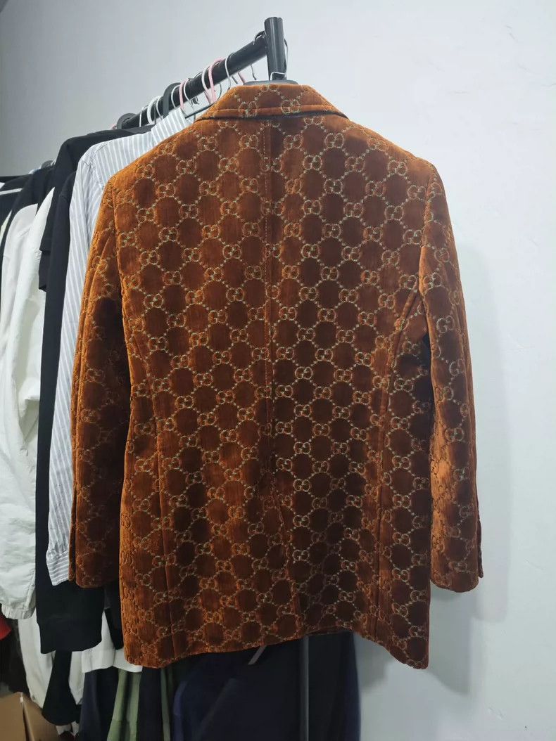 Gucci Gucci Brown Logo Print Jacket Coat-2506 Size US L / EU 52-54 / 3 - 2 Thumbnail