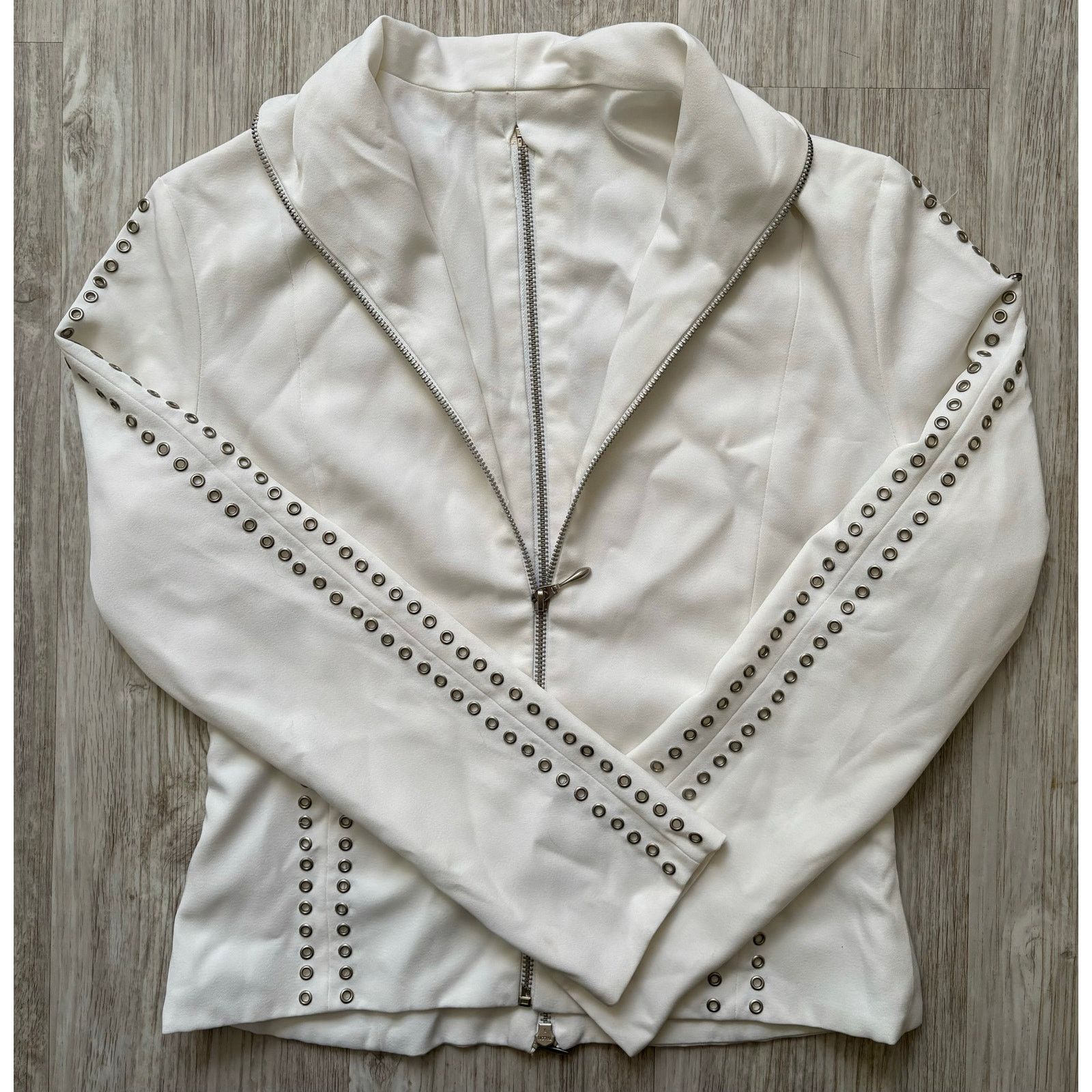 Other Unbranded | Studded Rivet Zippered Coat Jacket | Small Size S / US 4 / IT 40 - 1 Thumbnail