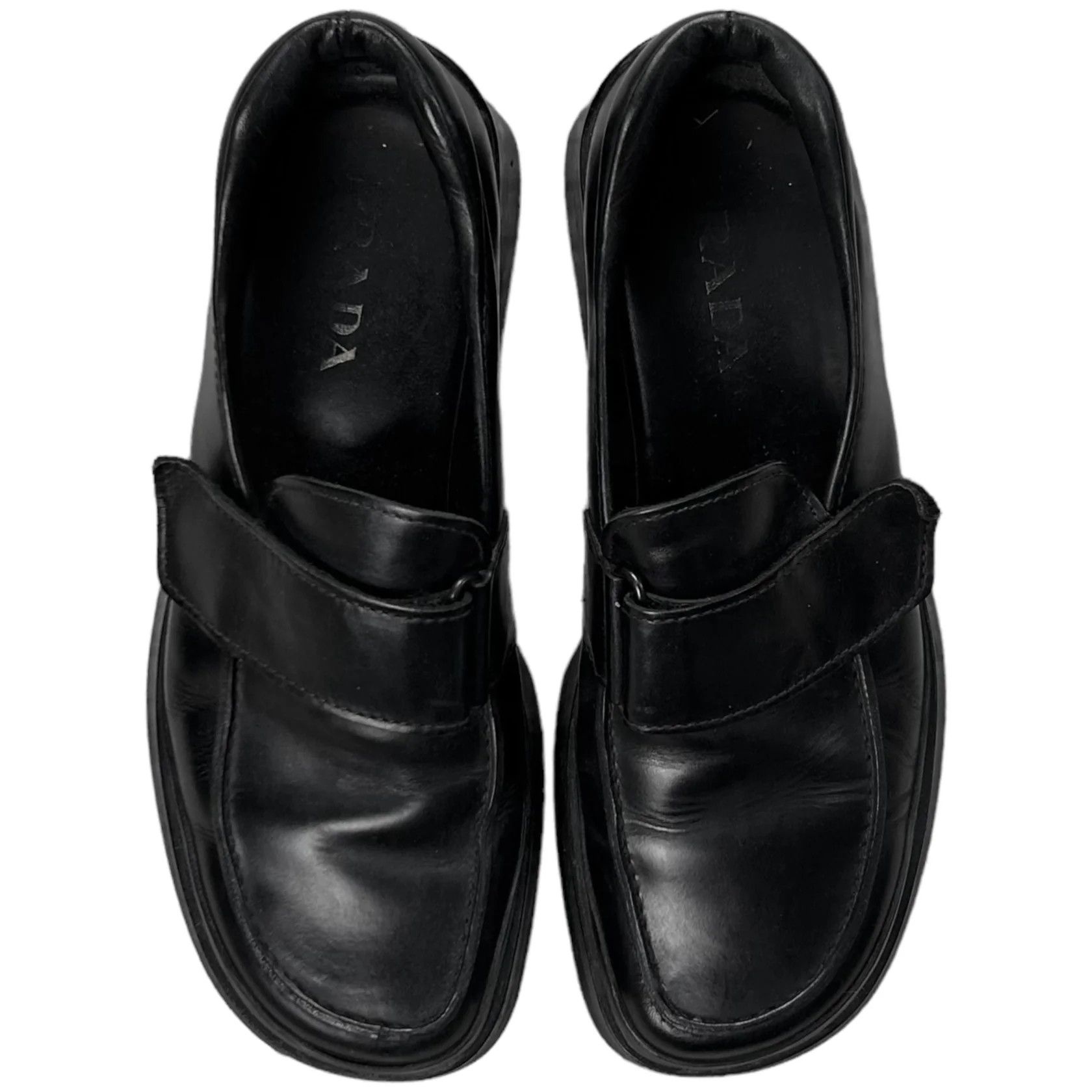 image of Prada Chunky Velcro Strap Derbies Black Shoes, Men's (Size 8.5)