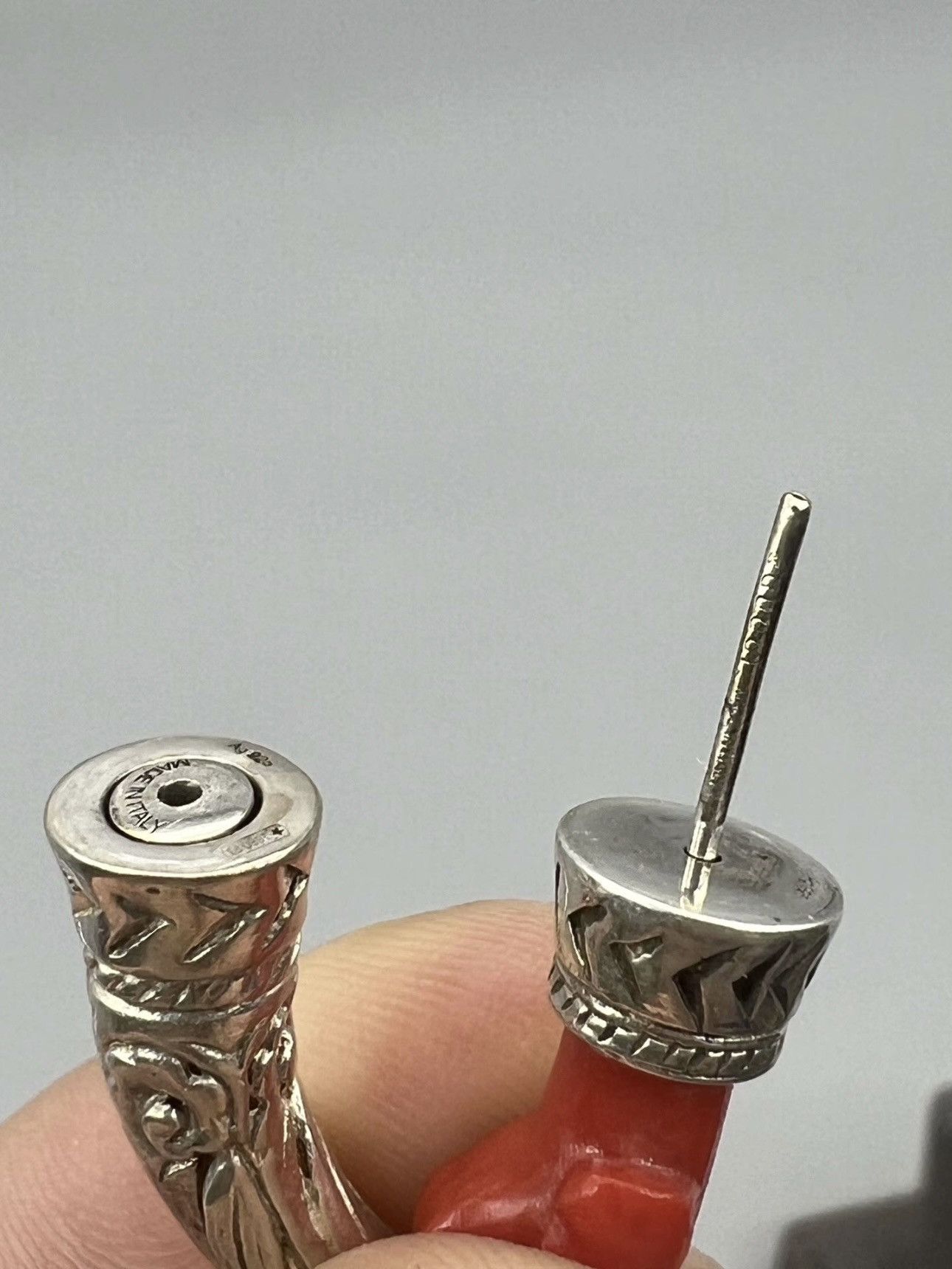 Gucci Gucci Anger Forest Single Sterling Silver Dog Earring In Red Size ONE SIZE - 2 Thumbnail