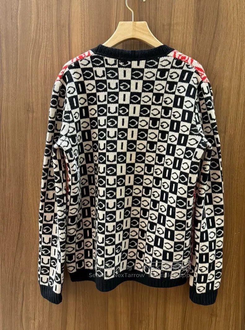 Gucci Gucci Red and white colour-matched diamond check coat Size L / US 10 / IT 46 - 2 Thumbnail