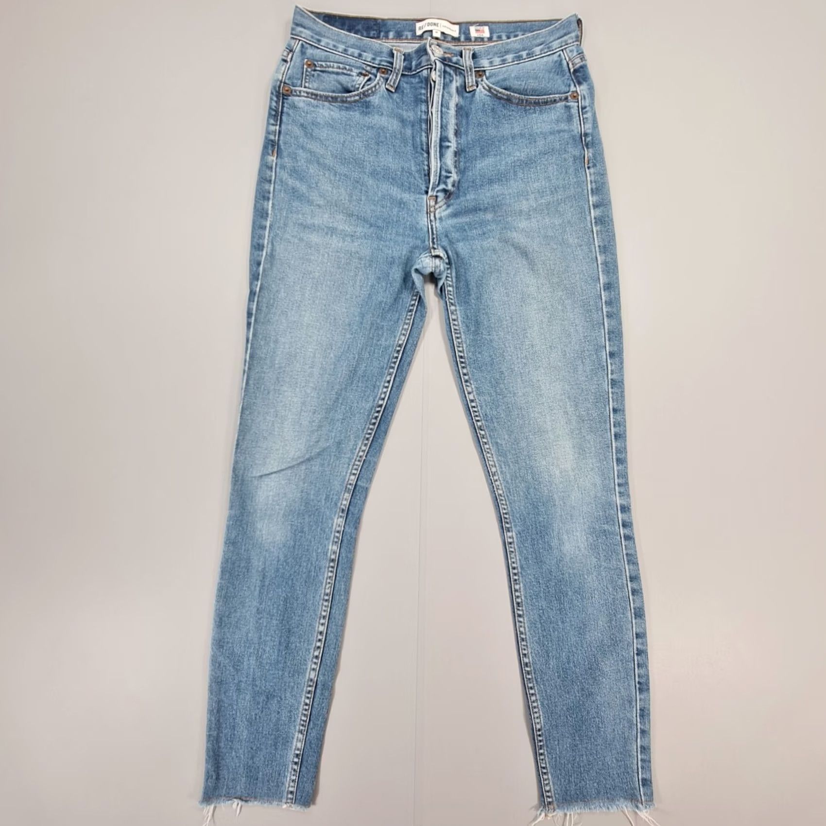 RE/DONE RE/DONE Jeans Blue W28 L28 High Rise Skinny Cropped Slim 5-Pocket Denim Jeans Womens Size 28" / US 6 / IT 42 - 2 Thumbnail