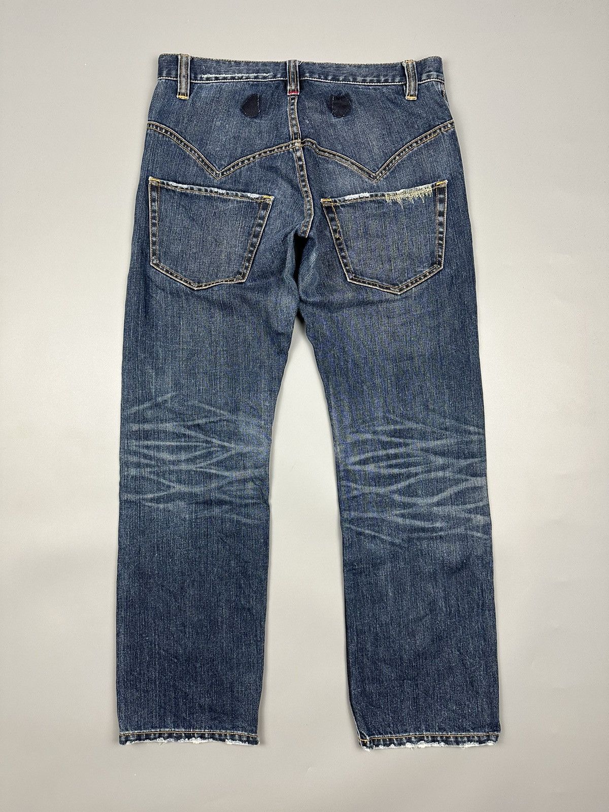 Issey Miyake × Japanese Brand Distressed Sunao Kuwahara Sashiko Boro Denim Size US 31 - 2 Thumbnail