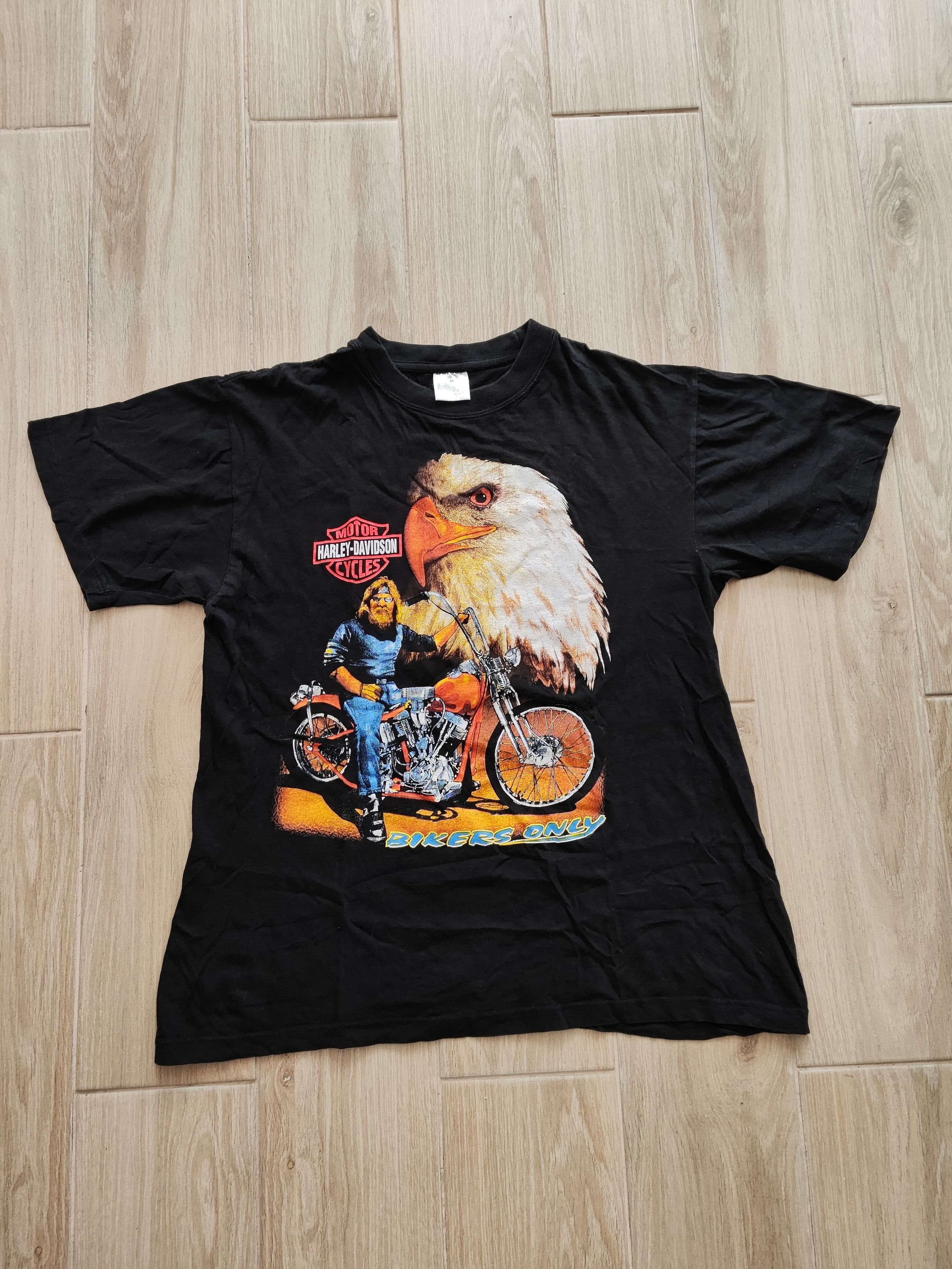 Harley Davidson Vintage 90s Harley-Davidson “Bikers Only” Eagle USA Tee Size US M / EU 48-50 / 2 - 4 Thumbnail