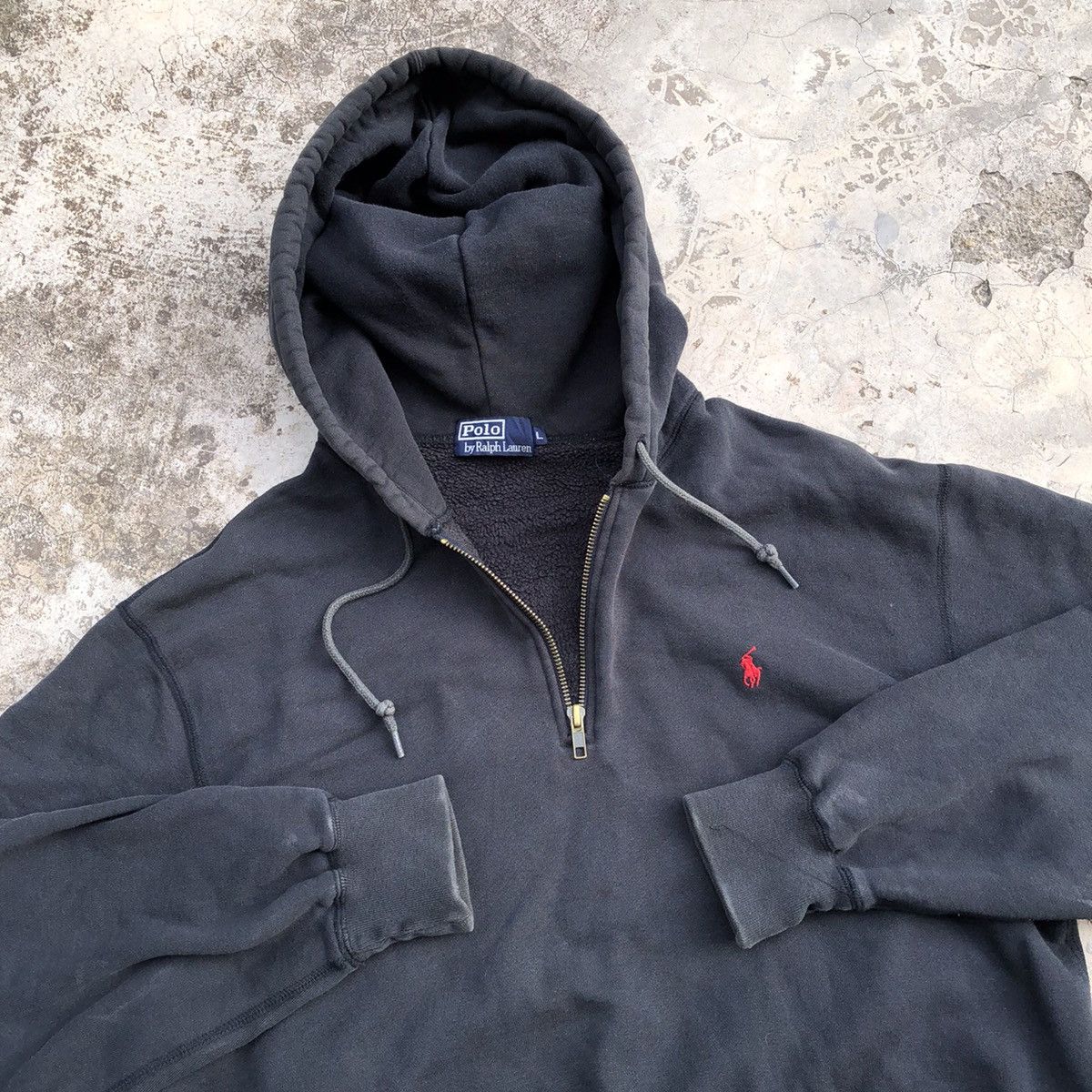 Polo Ralph Lauren × Vintage POLO Ralph Lauren Small Pony Half Zipper Hoodie Sweatshirt Size US L / EU 52-54 / 3 - 3 Thumbnail