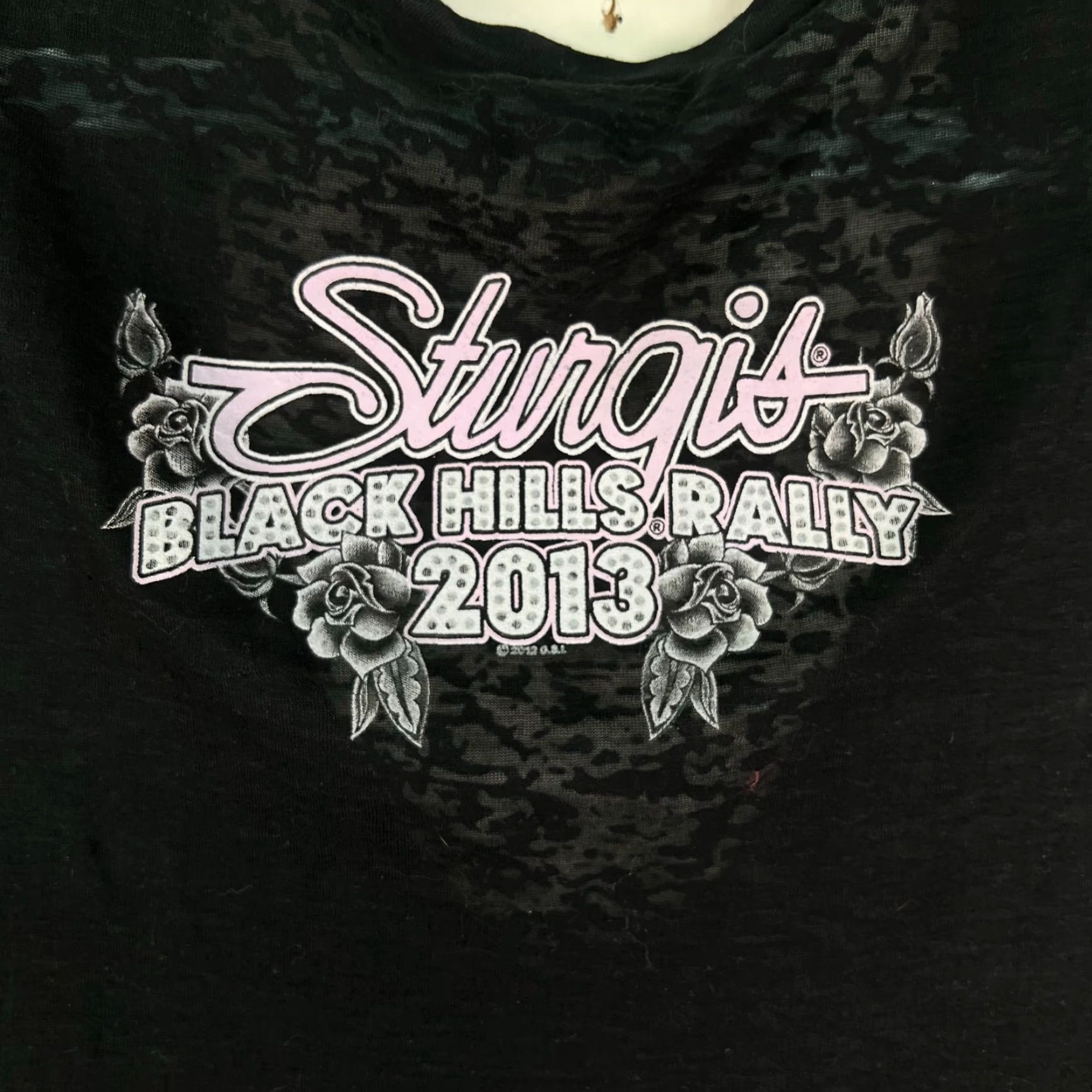 Vintage Sturgis Black Hills Rally Lace Top Womens Size L Black Purple - Shirt - Women - L - Black - Purple - Biker - Classic - Motorcycle Size L / US 10 / IT 46 - 6 Thumbnail