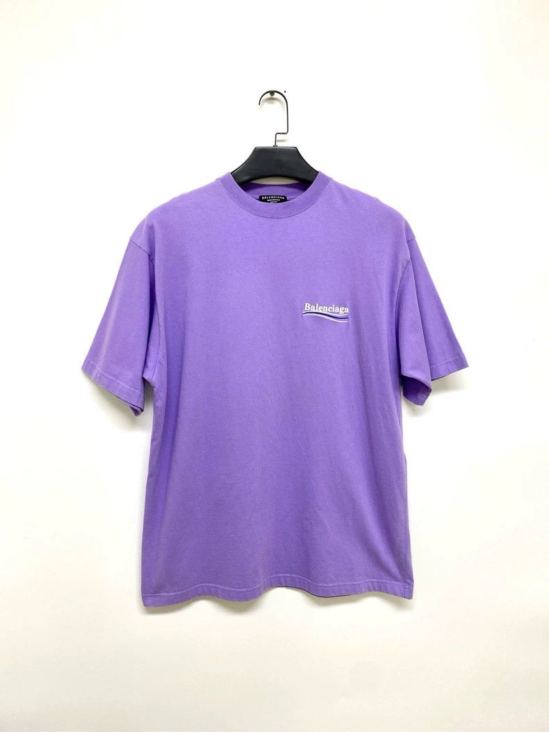 Balenciaga Purple Embroidered Coke Short Sleeve Tee