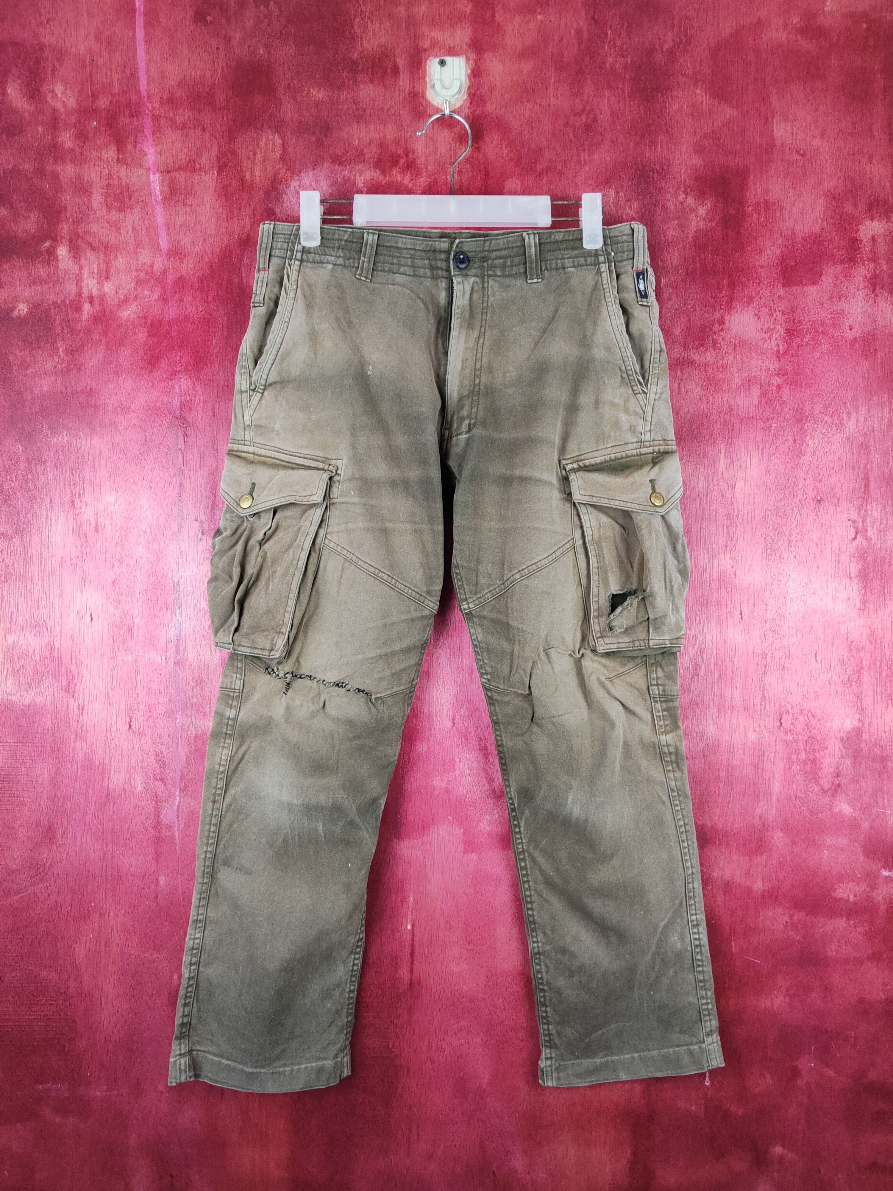 Japanese Brand Geride Brown Faded Multipocket Tactical Cargo Pants #S1502 Size US 32 / EU 48 - 1 Thumbnail