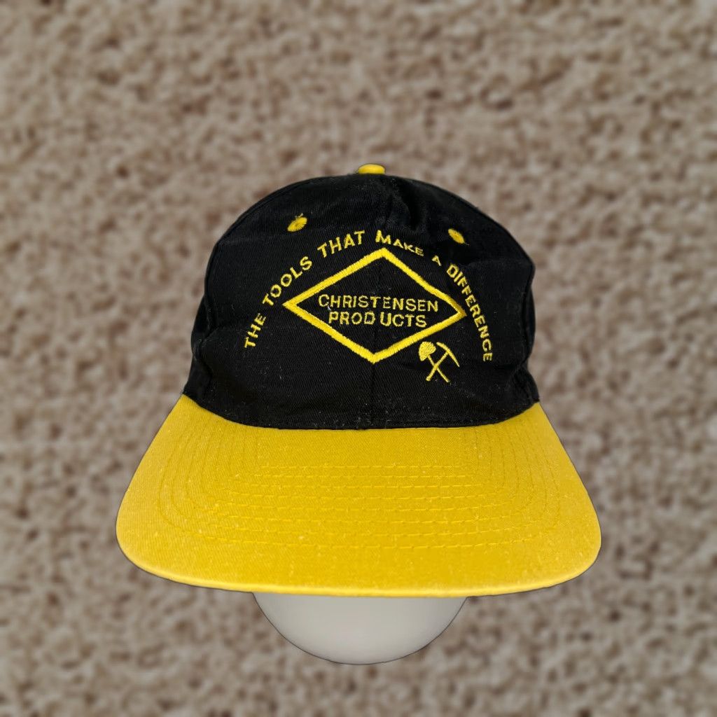Vintage VINTAGE KC Collections Baseball Hat/Cap Snapback Adult One Size Yellow Cotton Twill Adjustable Lightweight Mens Size ONE SIZE - 1 Thumbnail