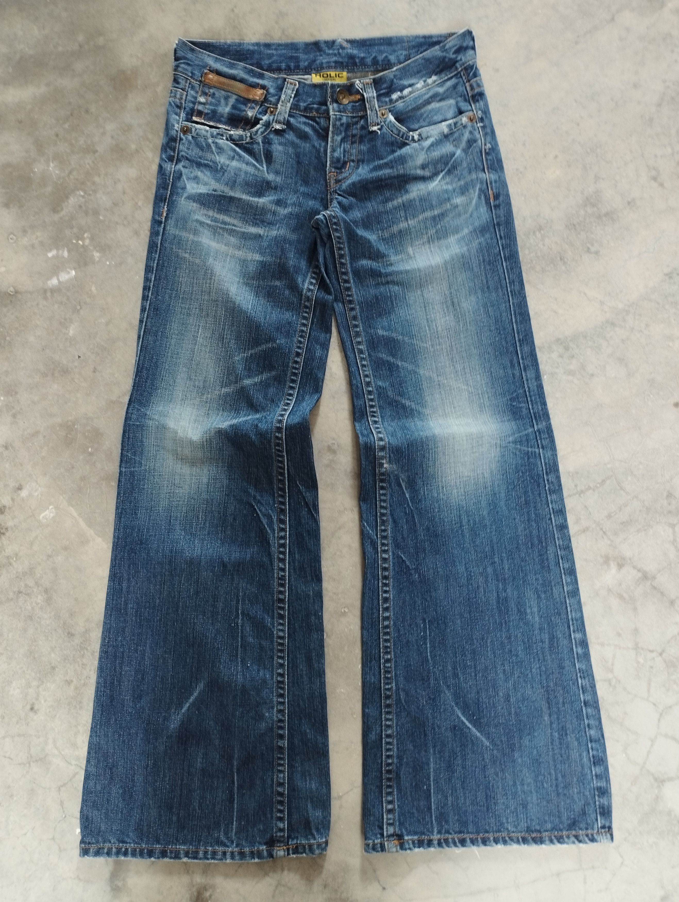 Super Flare Jeans Stone Wash Holic Bellbottom Bootcut Jeans