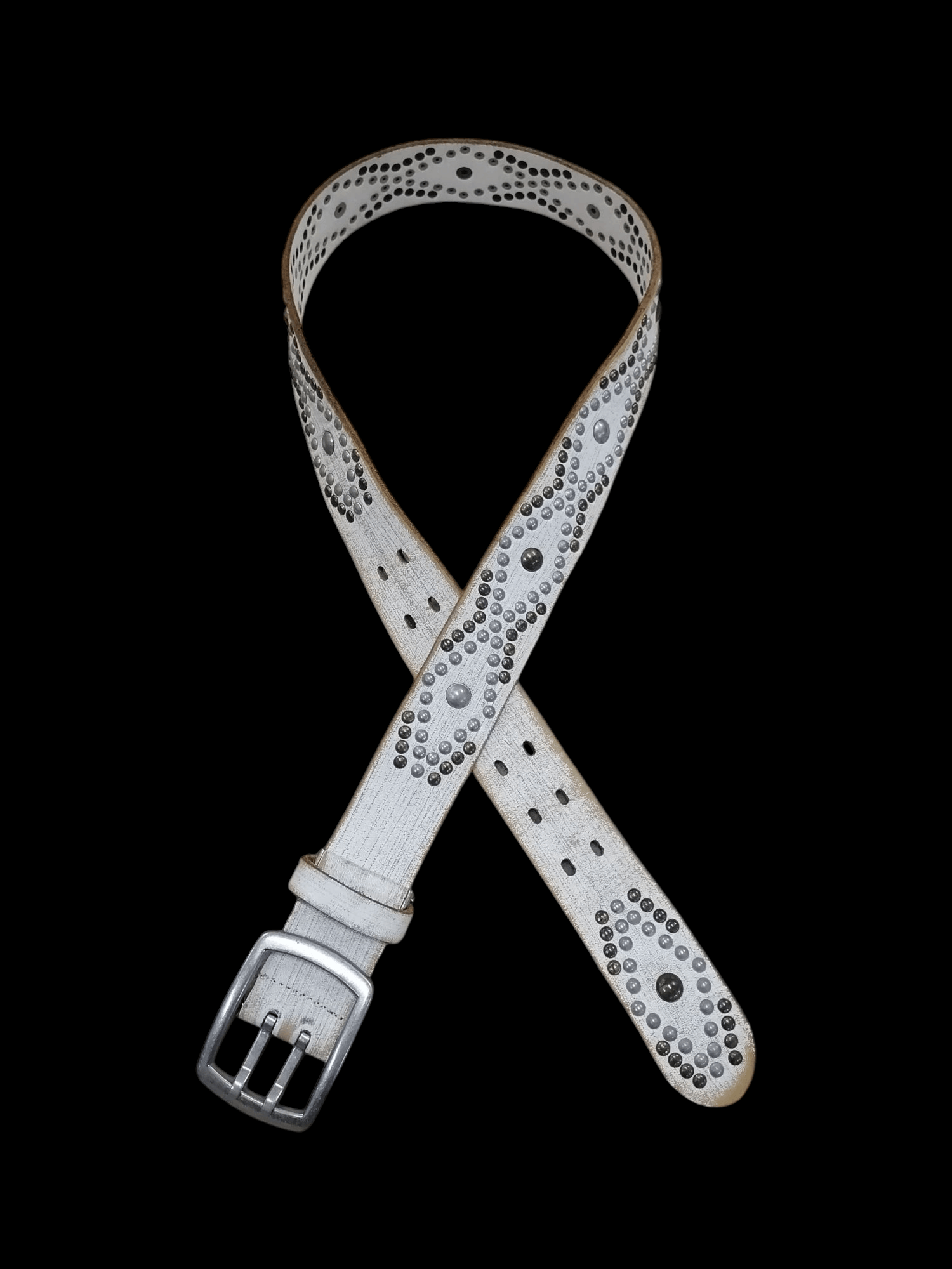 Genuine Leather × Japanese Brand Japan Leather Craft Double Barrel Native Studded Belts Size ONE SIZE - 5 Thumbnail