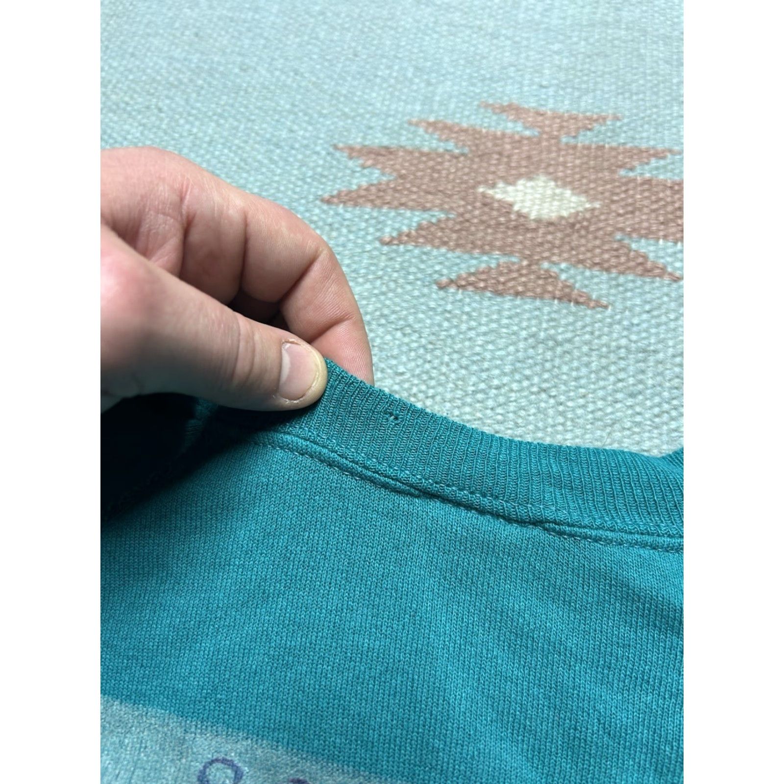 Vintage VINTAGE 80s Squizm equator of universe psychedelic cropped crewneck sweatshirt Blue L Women Sweatshirt Pullover Activewear Size L / US 10 / IT 46 - 5 Thumbnail