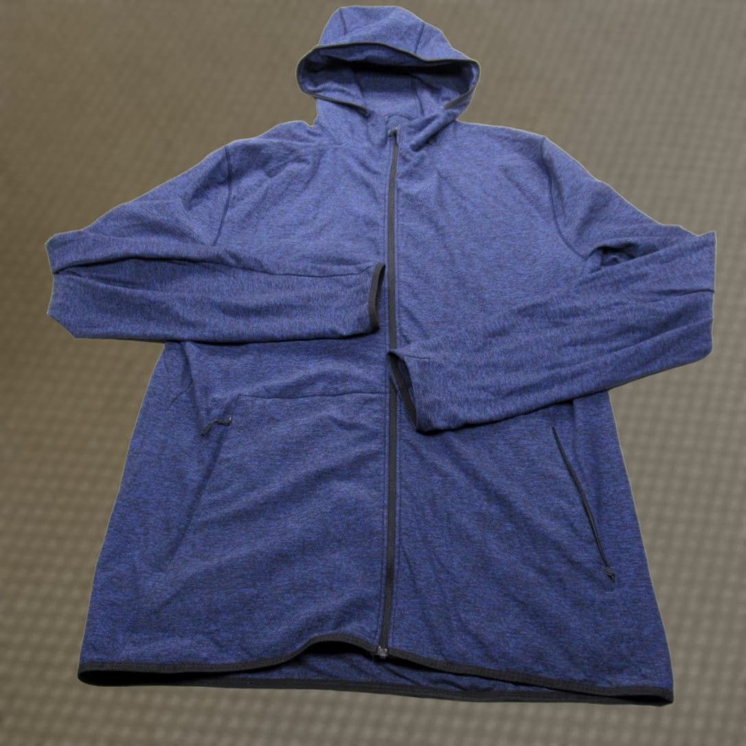 Lululemon Hoodie Mens Large Blue Flex Reflective Full Zip Running Gym Sweatshirt zip Pockets Breathable Outdoor Athleisure Men
