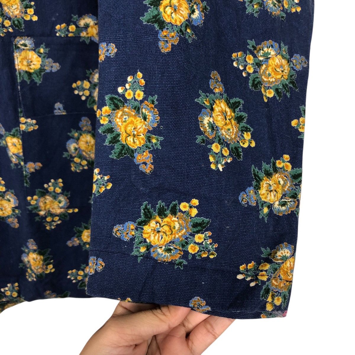 45rpm 📌Vintage Chore Jacket Button Floral Design Barakura English Size M / US 6-8 / IT 42-44 - 16 Thumbnail