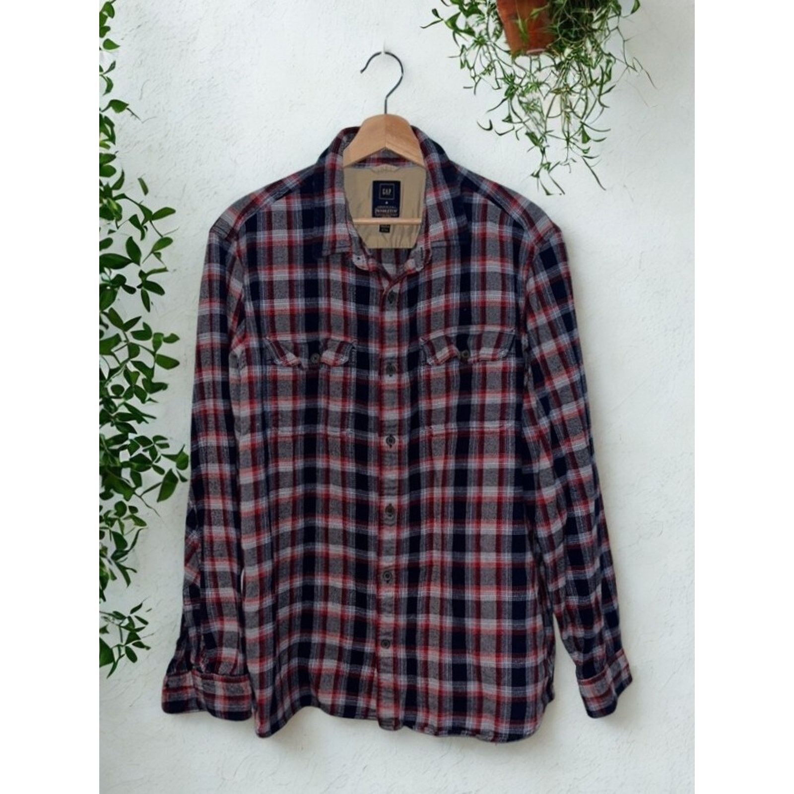 Gap Gap x Pendleton Flannel Shirt Men XL Red Navy Plaid Cotton Size US XL / EU 56 / 4 - 3 Thumbnail
