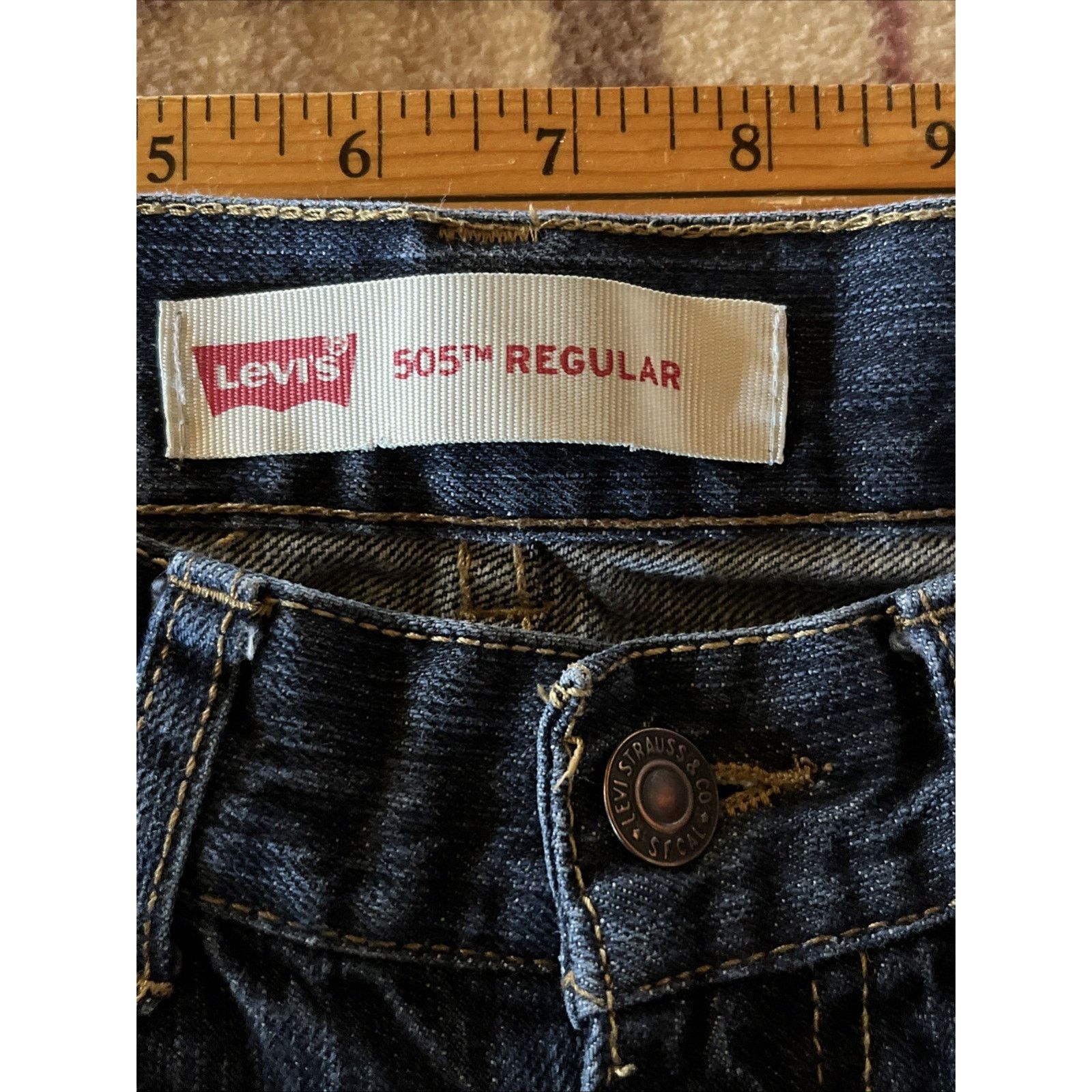 Levi's Levi's 505 Regular Straight Leg 14 Slim 26x26 Med Wash Blue Size US 26 / EU 42 - 4 Thumbnail