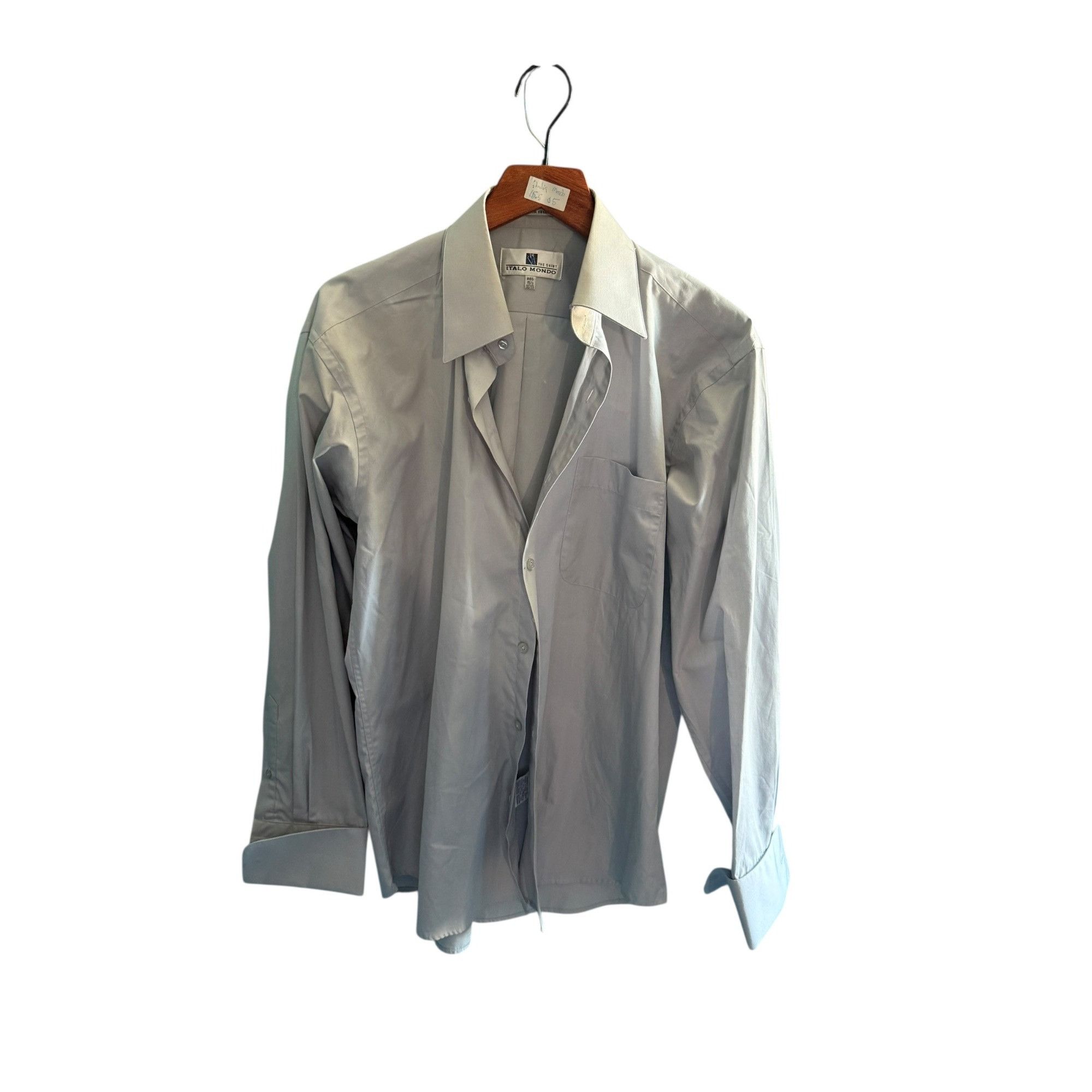 Other Italo Mondo Men’s Dress Shirt – Size 15.5 – Light Gray – Cla Size US M / EU 48-50 / 2 - 1 Thumbnail