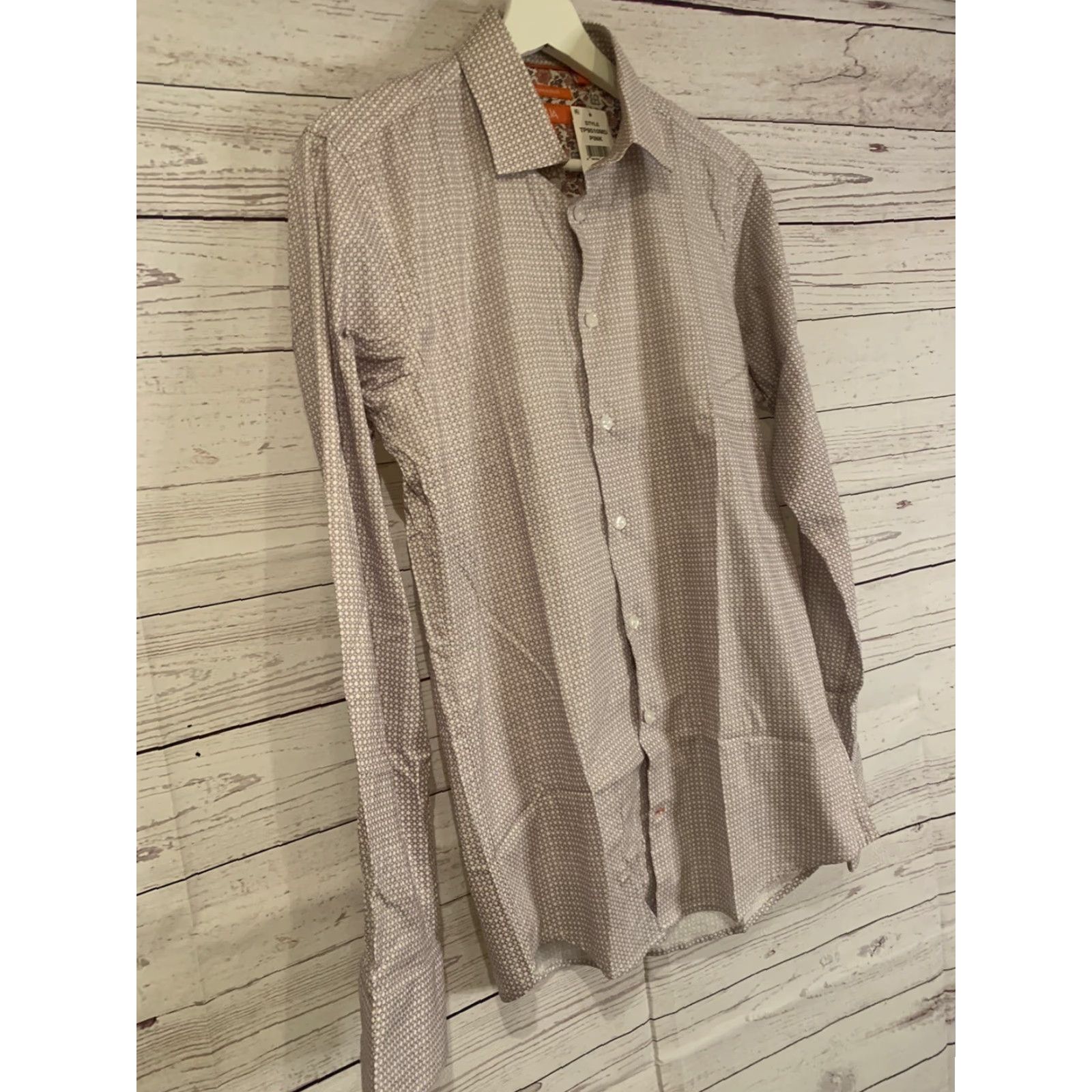 Tallia Tallia Sport Dress Shirt Mens 15 Pink Orange Long Sleeve Button-Down Collar 34/35 Regular Cuff Size 40R - 4 Thumbnail