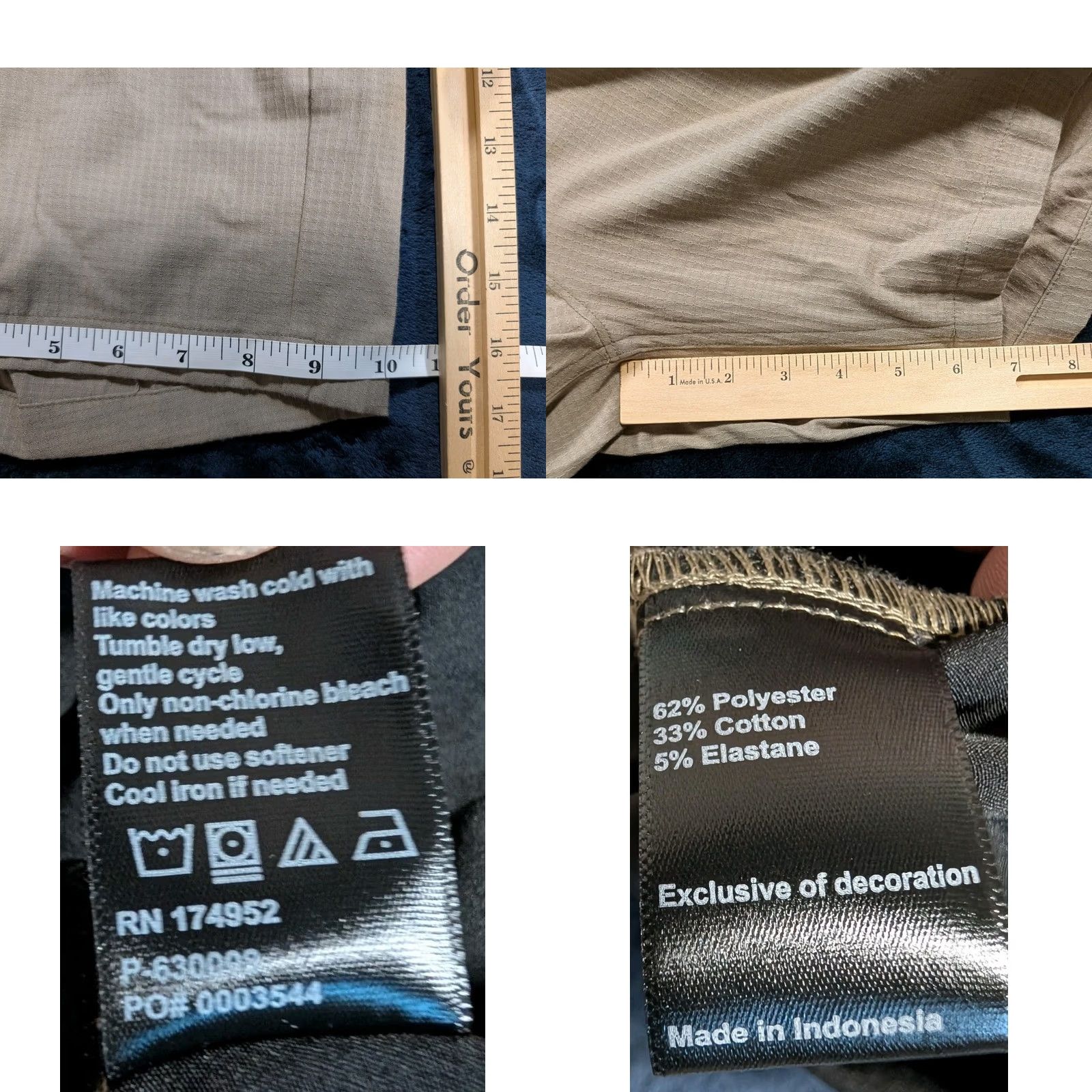 Vintage Proof Chino Shorts Beige Men's 32 Hiking Pockets Flat Front Outdoor Check Chino Men's Shorts 32 Beige Pocket Slash Pocket Casual Outdoor Proof Size US 32 / EU 48 - 8 Thumbnail