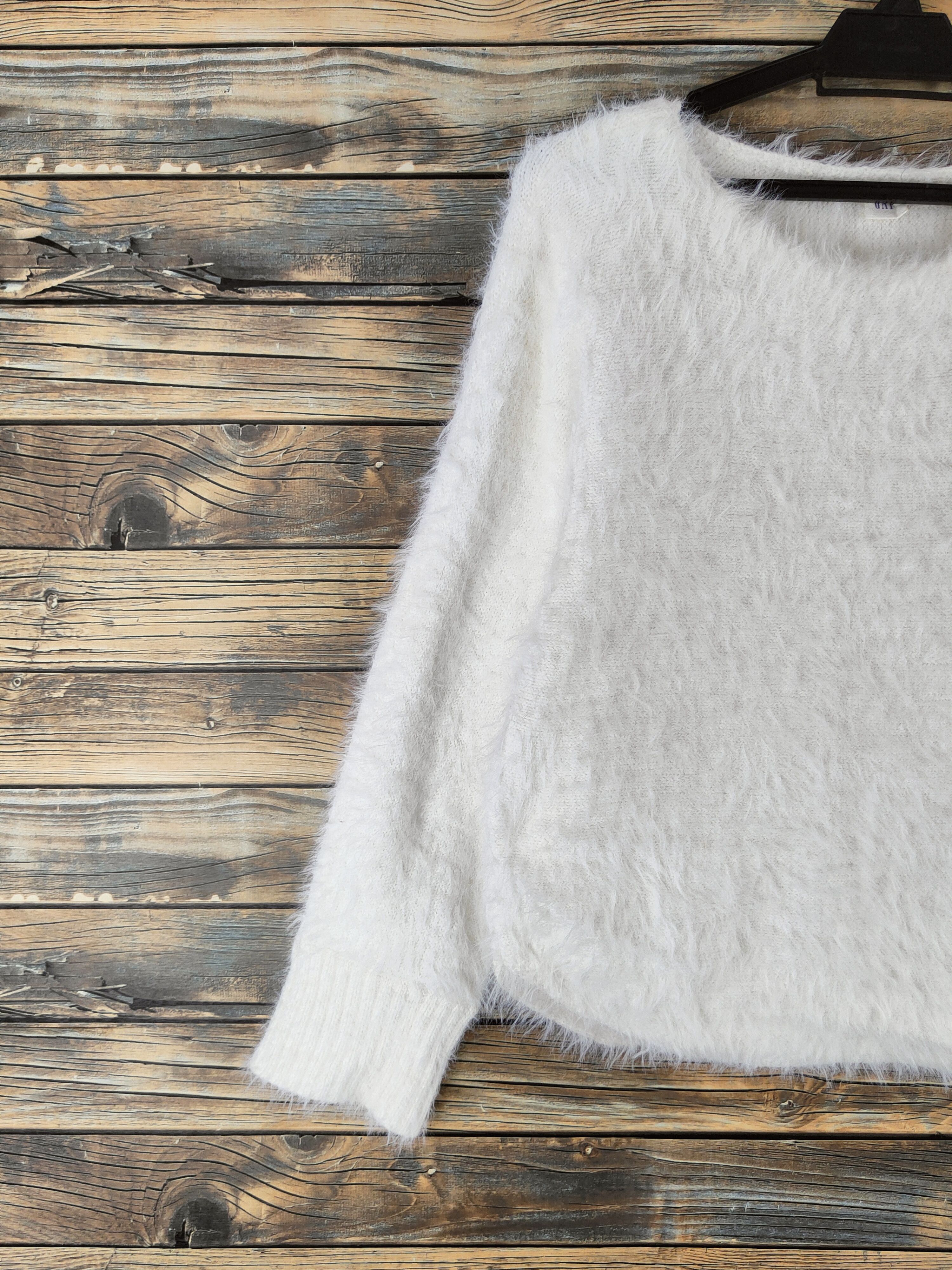 Gap DL Gap White Fur shaggy Mohair Knitwear #46-531 Size XS / US 0-2 / IT 36-38 - 3 Thumbnail