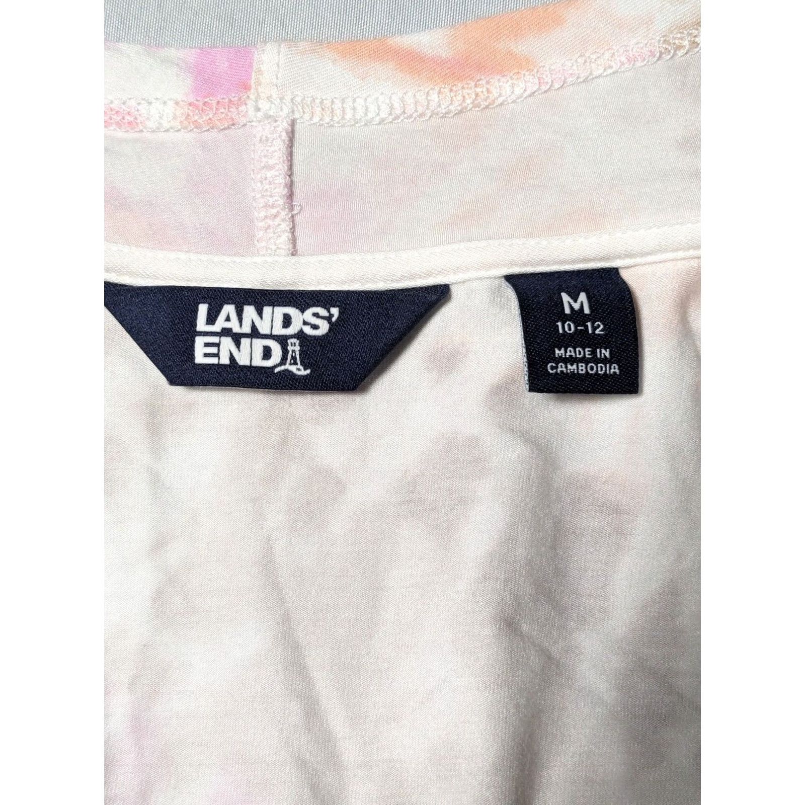 Lands' End Lands' End Cardigan Women Medium Rayon Spandex Open Front Tie Dye Brown Long Sleeve Regular Fit M Adult Womens (10-12) Size M / US 6-8 / IT 42-44 - 4 Thumbnail