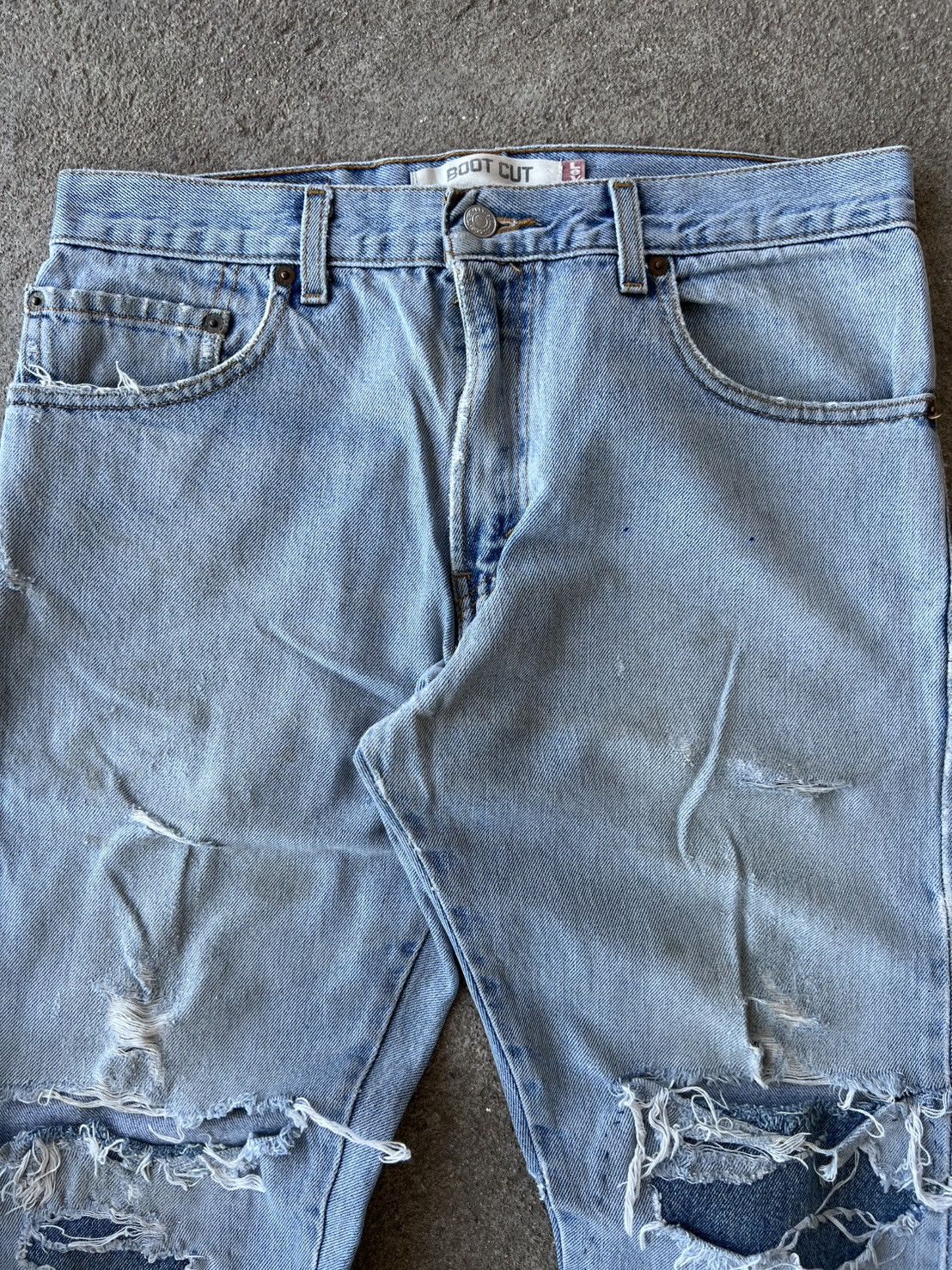 Levi's Vintage Clothing 2000s Levi's 517 Bootcut Distressed Jeans Size US 32 / EU 48 - 4 Thumbnail