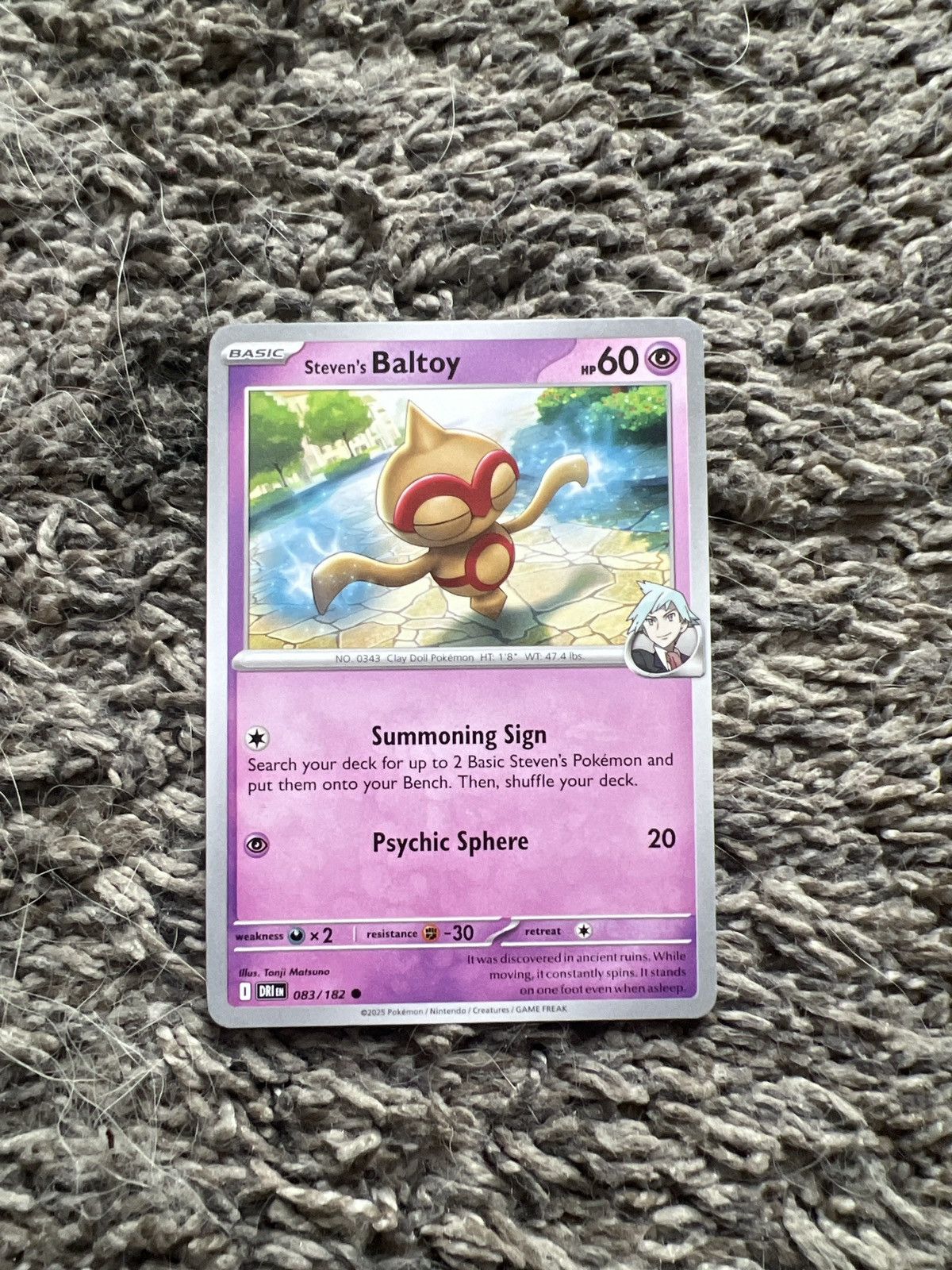 Pokemon 2025 Pokémon Steven’s Baltoy Basic Card Size ONE SIZE - 1 Thumbnail