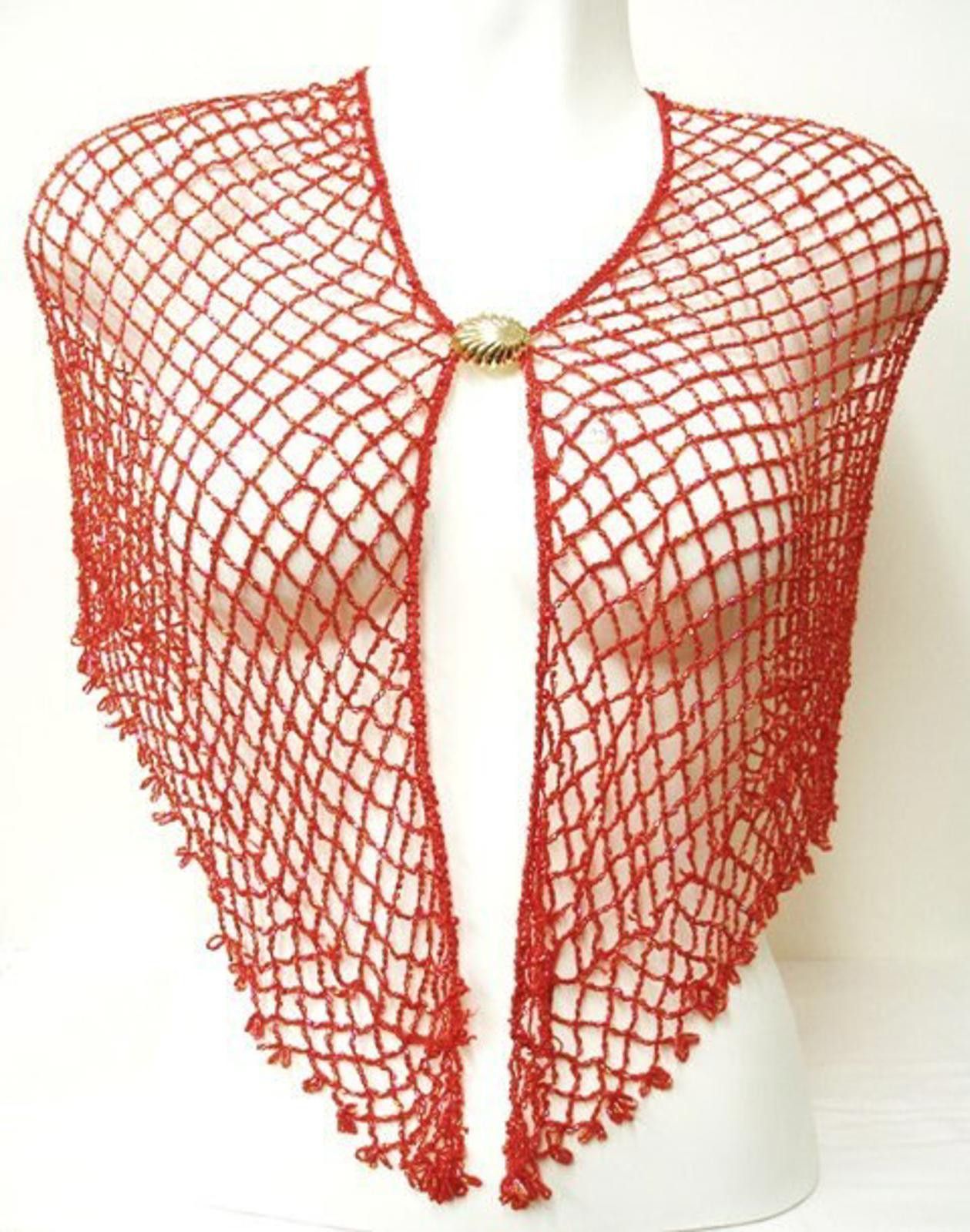 Designer Sequin Shawl/Wrap Red Size ONE SIZE - 1 Thumbnail