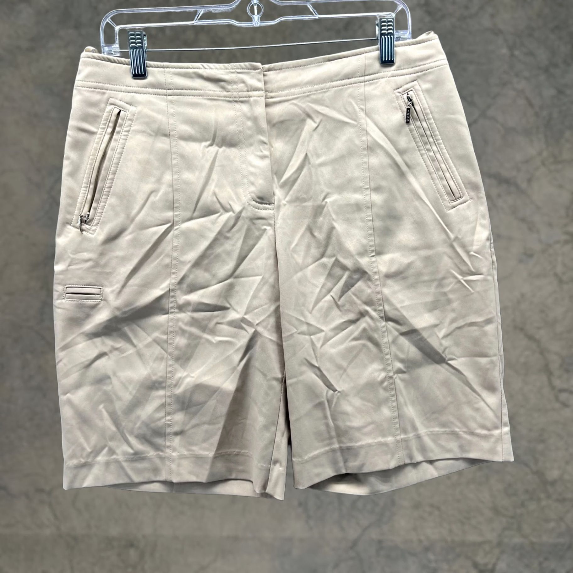 Izod IZOD Shorts Womens 10 Beige Stretch Golf Bermuda Polyester XFG Lightweight Shorts Casual Summer Size 32" / US 10 / IT 46 - 1 Thumbnail