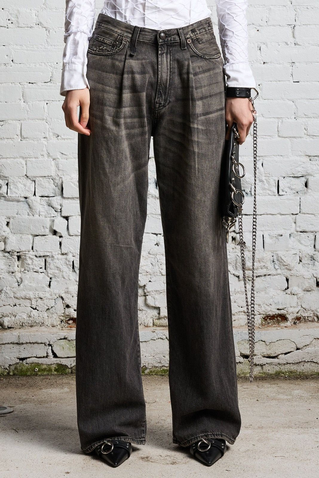 R13 DAMON PLEATED WIDE LEG - ELLERY BLACK SIZE 30 Size 30" / US 8 / IT 44 - 3 Thumbnail