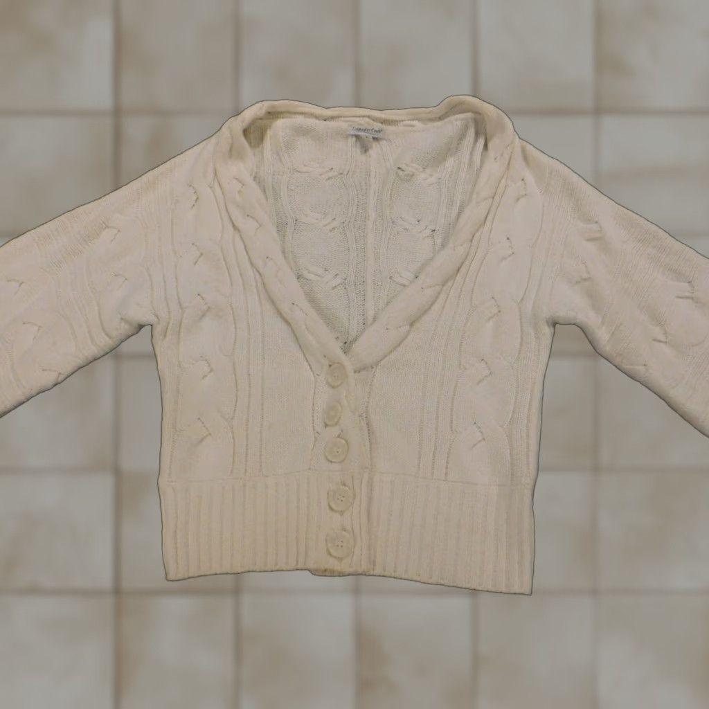 Coldwater Creek Coldwater Creek Womens Sweater Small Beige Pullover Cardigan Open V-Neck 3/4 Sleeve Knit Classic Mens Women Girls Size S / US 4 / IT 40 - 1 Thumbnail