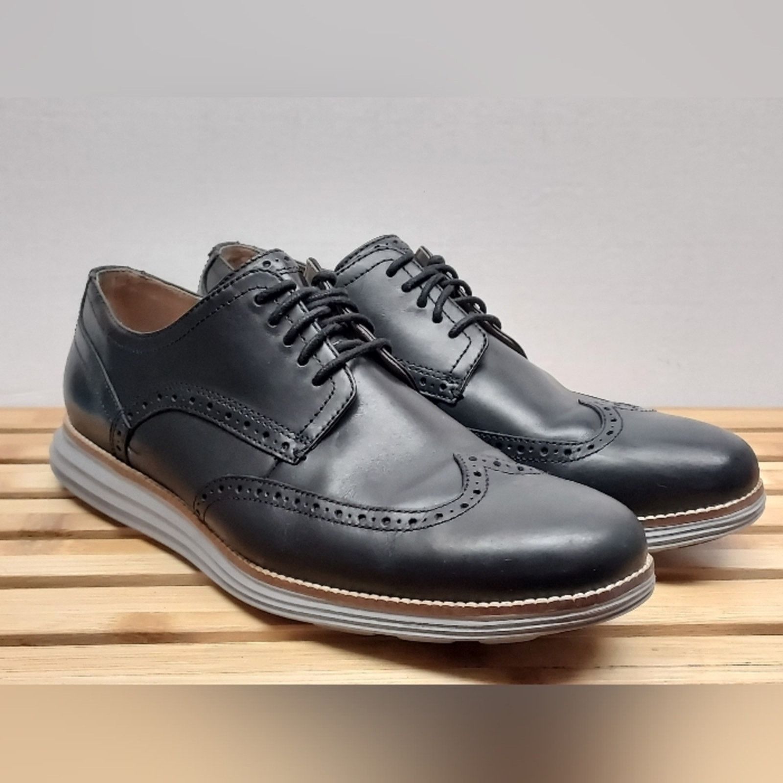 Cole Haan Cole Haan Mens | Black | Grand Wingtip Oxford Shoes Size 12M Size US 12 / EU 45 - 2 Thumbnail