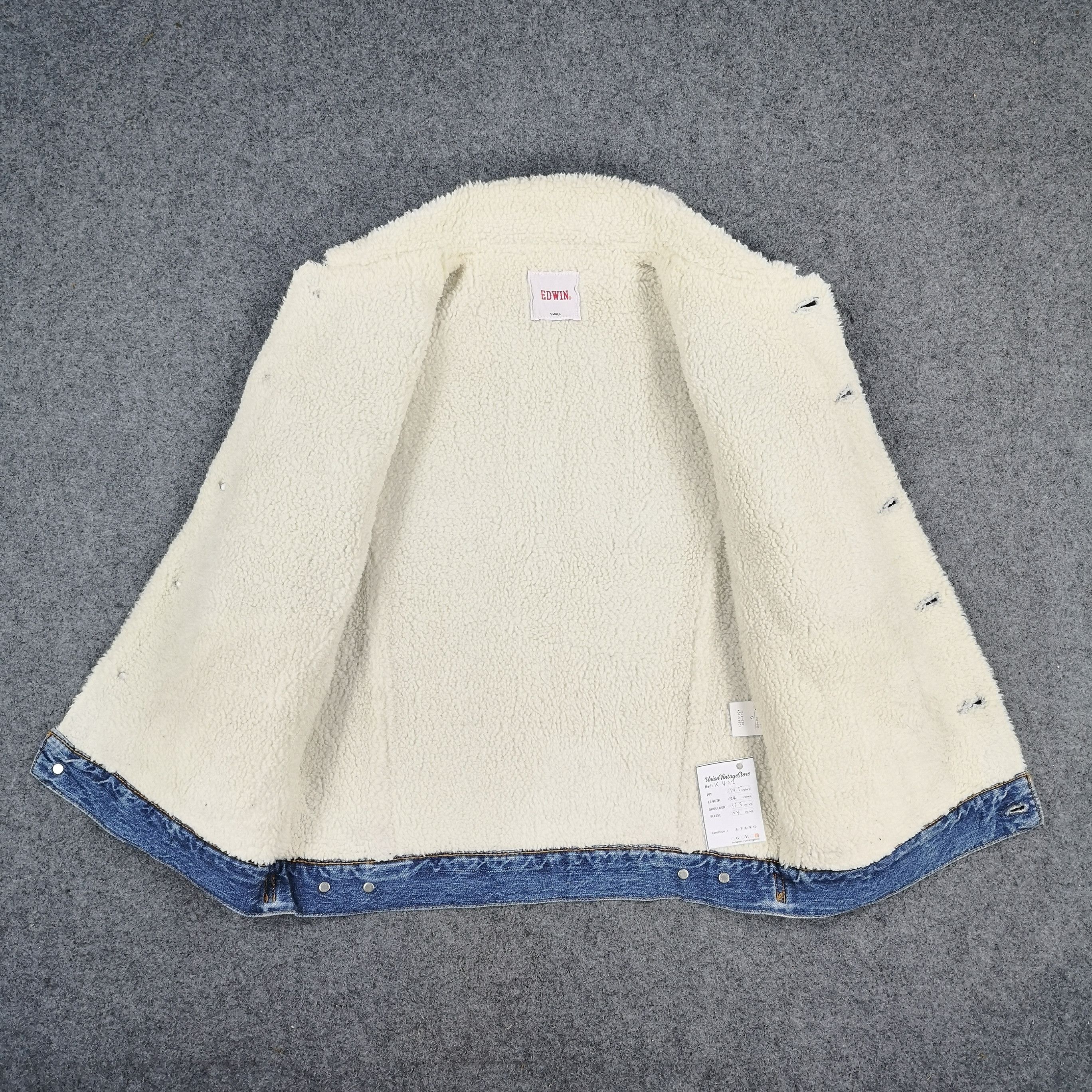 Edwin Edwin Light Blue Denim Trucker Jacket Sherling Lined Size US S / EU 44-46 / 1 - 3 Thumbnail