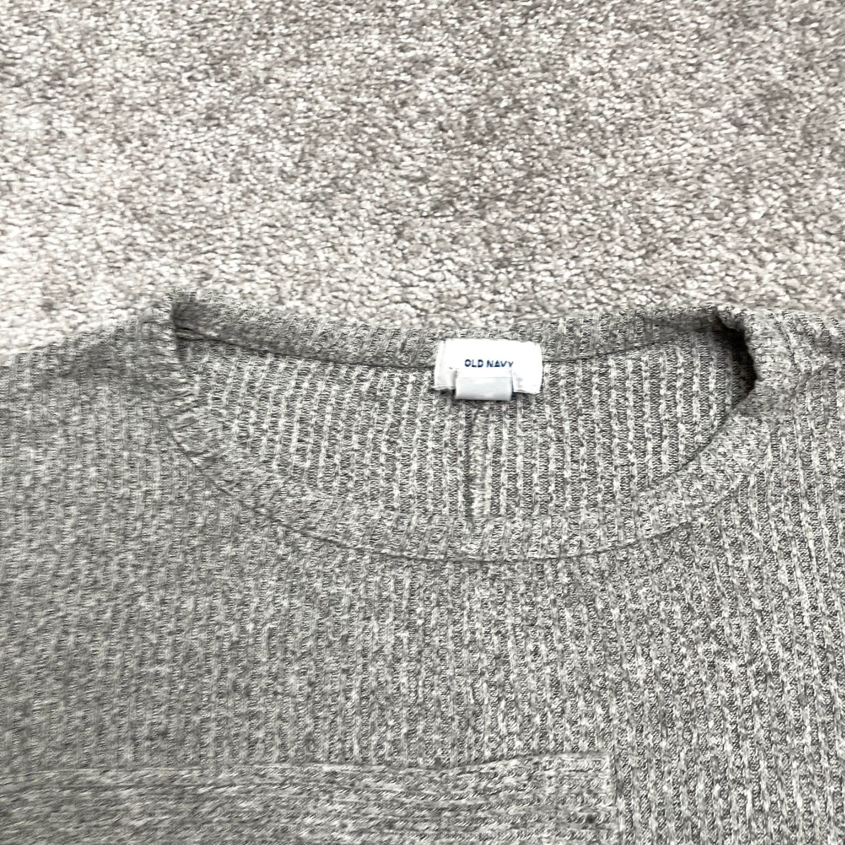 Old Navy Old Navy Pullover Sweater Women XS Petite Gray Crew Neck Rib Stretch Knit Stretchy Breathable Lightweight Casual Slim Fit Size XS / US 0-2 / IT 36-38 - 3 Thumbnail